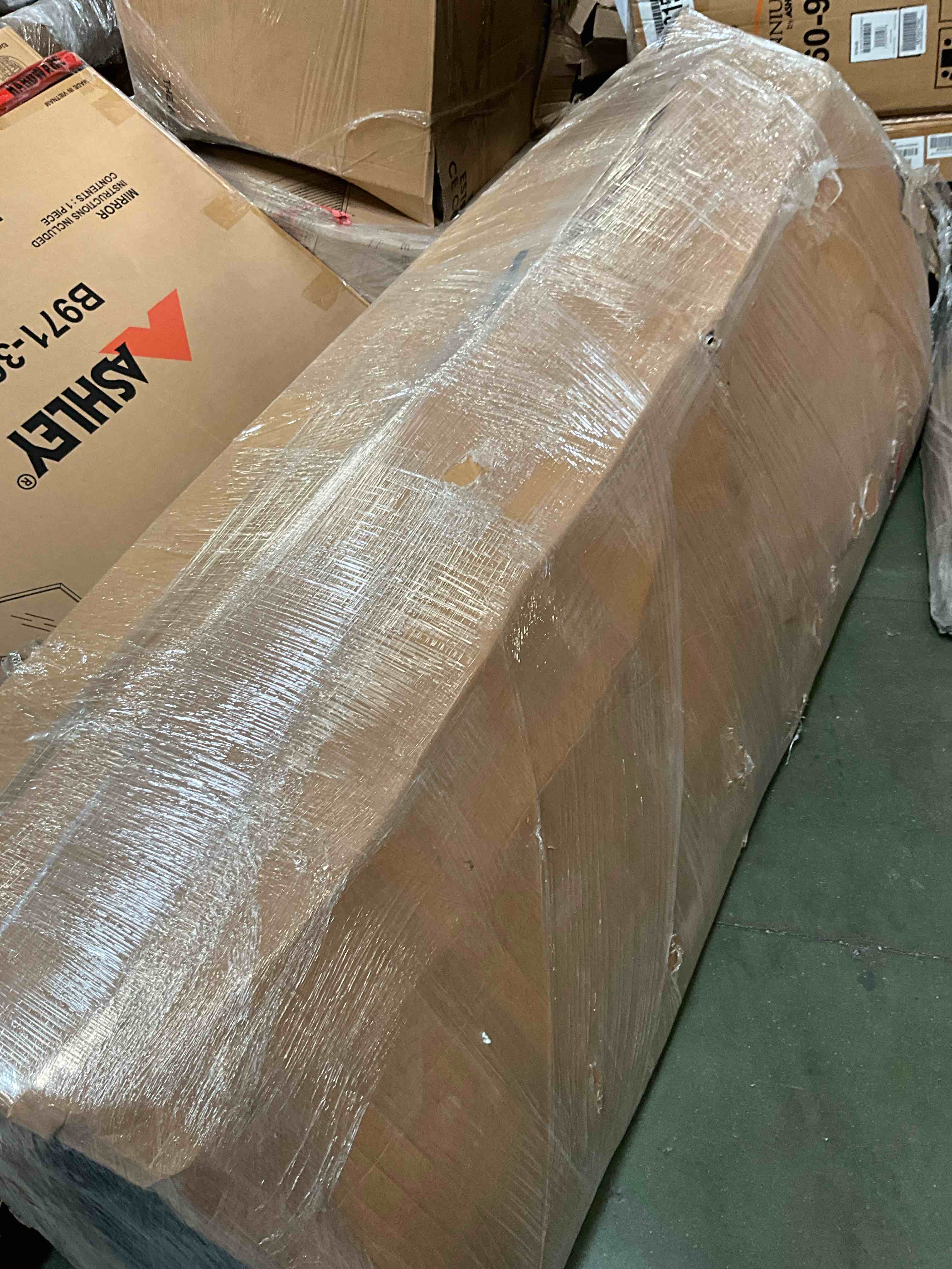 Condition photo showing As Is for california king sleigh storage bed (incomplete footboard only)