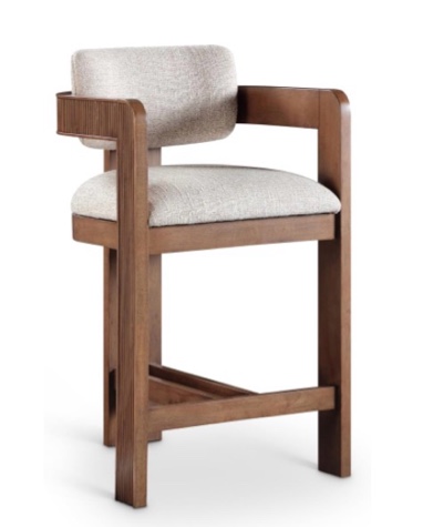 Meridian Furniture Sacha Linen Blend Counter Stool, Beige