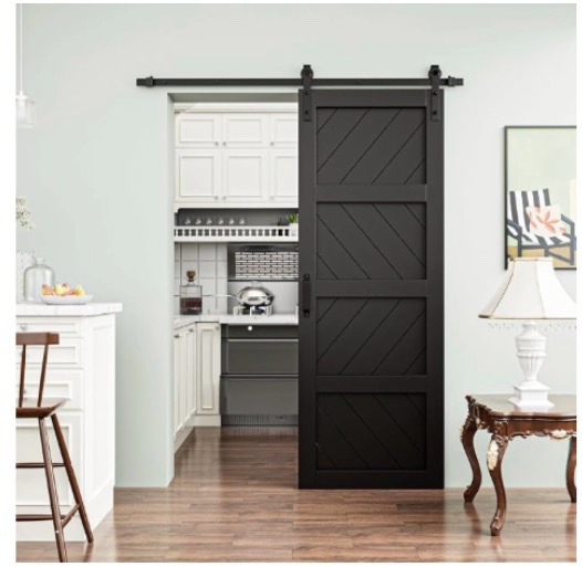 84” Solid Manufactured Wood Barn Door With Installation Hardware