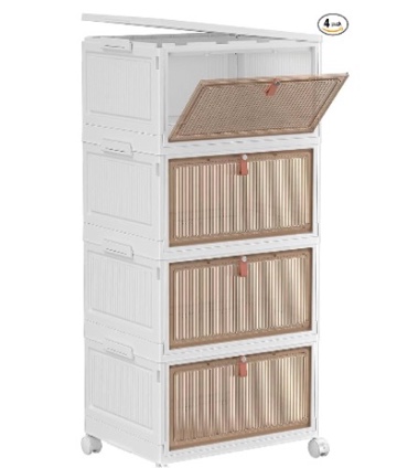 Similar to 4 Tier Plastic Storage Bins with Lid 32QT, Stackable Storage Bins