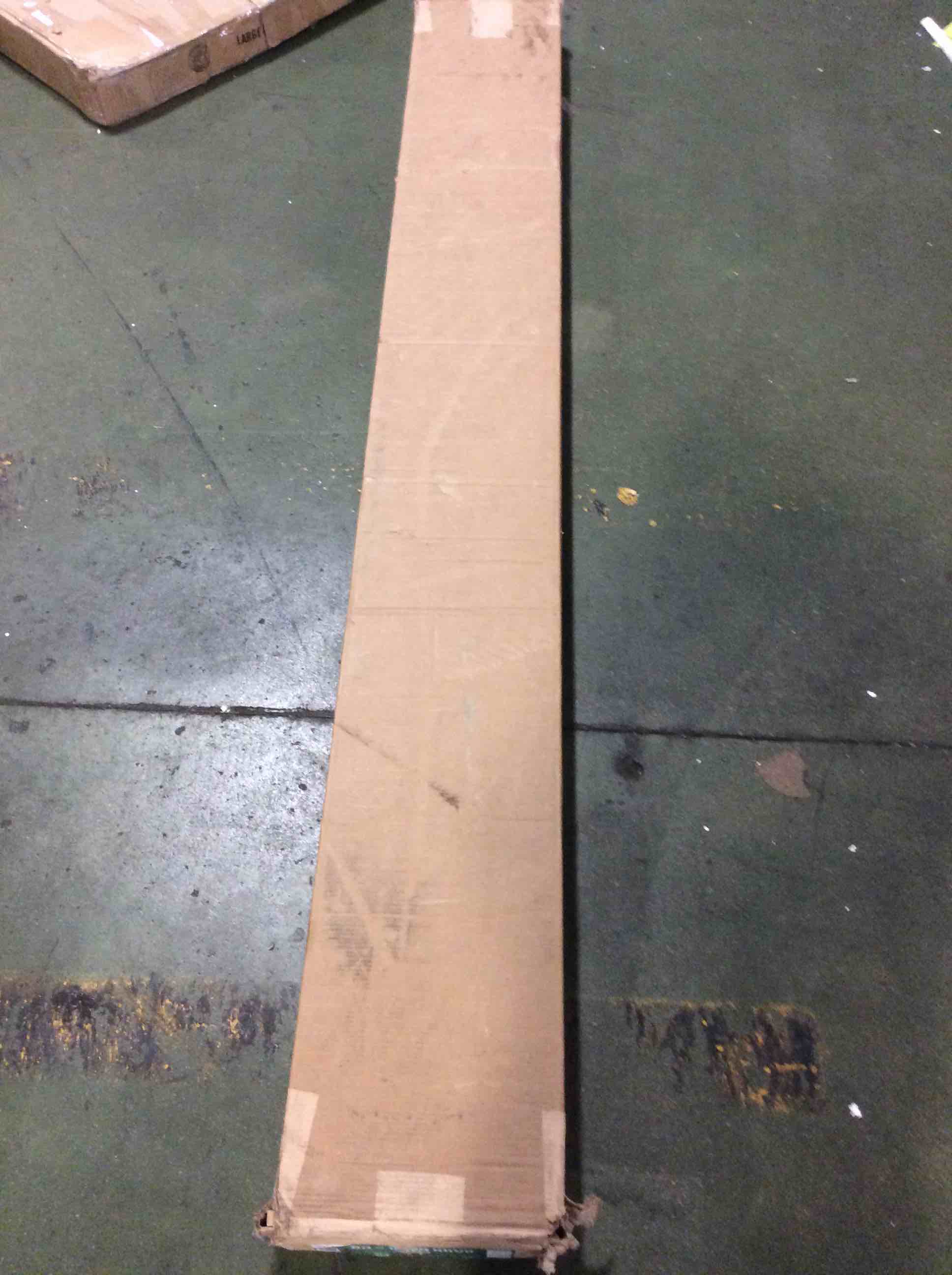 Condition photo showing As Is for incomplete 36 in. x 84 in. k-bar solid core pine wood unfinished interior barn door diy slab kit
