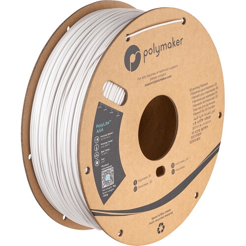 Kingroon,Polymaker ASA Filament 1.75mm white, 1kg ASA 3D Printing Filament, Heat & Weather Resistant - ASA 3D Printer Filament Perfect for Printing Outdoor Functional Parts 111 - 1.75mm white (Hex Code: #17161a) 1kg