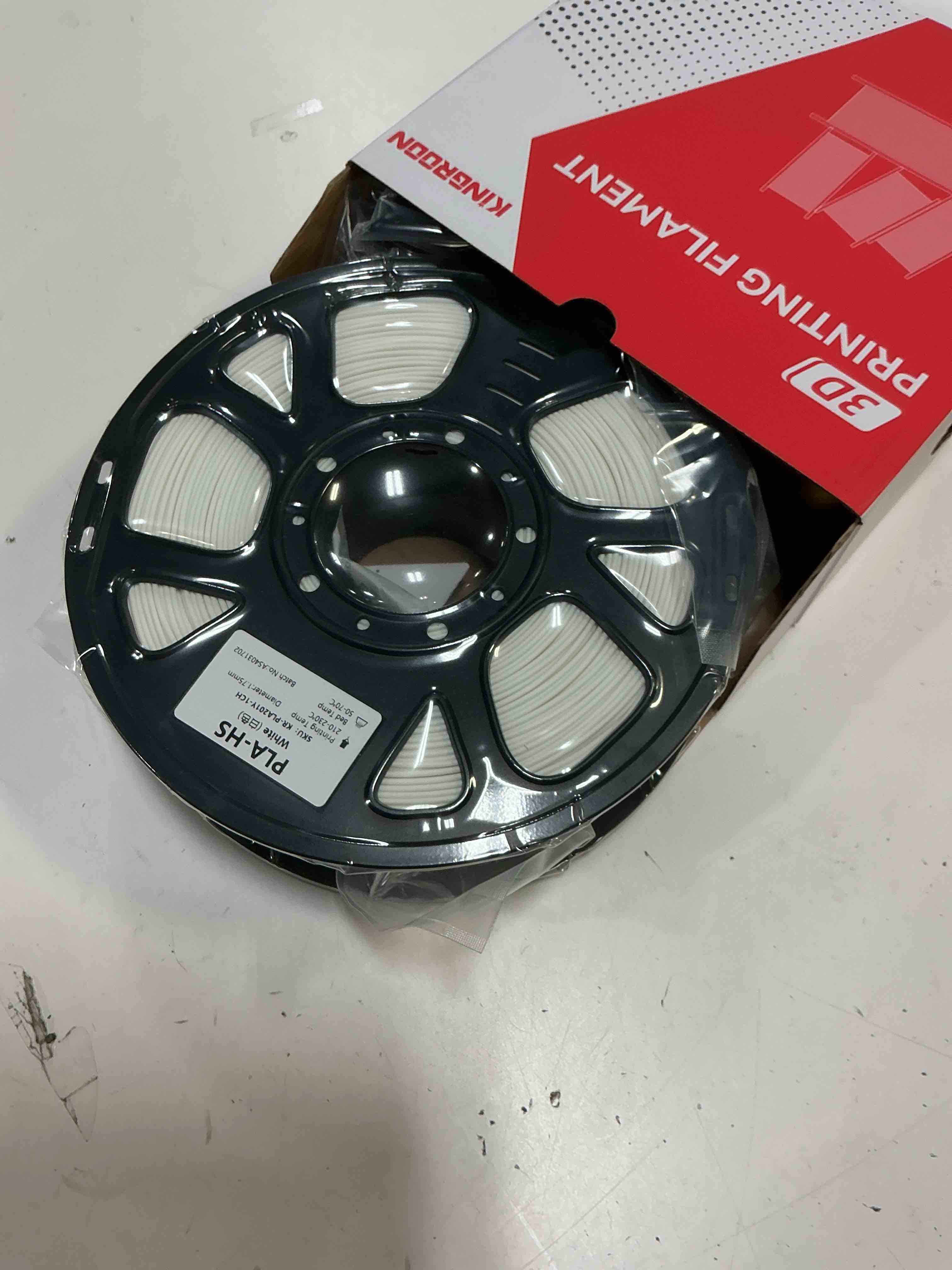 Condition photo showing New/Like New for kingroon,polymaker asa filament 1.75mm white, 1kg asa 3d printing filament, heat & weather resistant - asa 3d printer filament perfect for printing outdoor functional parts 111 - 1.75mm white (hex code: #17161a) 1kg
