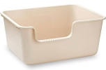 19”x15”x8”,Large Cat Litter Box with High Sides for Indoor Cats,XL Low Entry Open Top Cat Litter Pan for Kittens,Big or Senior Cats,High Wall Easy Cleaning Anti-Splashing Multi-cat Litter Tray (beige)