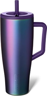brümate era 40 oz tumbler with handle and straw | 100% leakproof insulated water bottle tumbler with lid and flexible softsip straw | made of stainless steel | cup holder friendly | 40oz (dark aura) dark aura 40oz