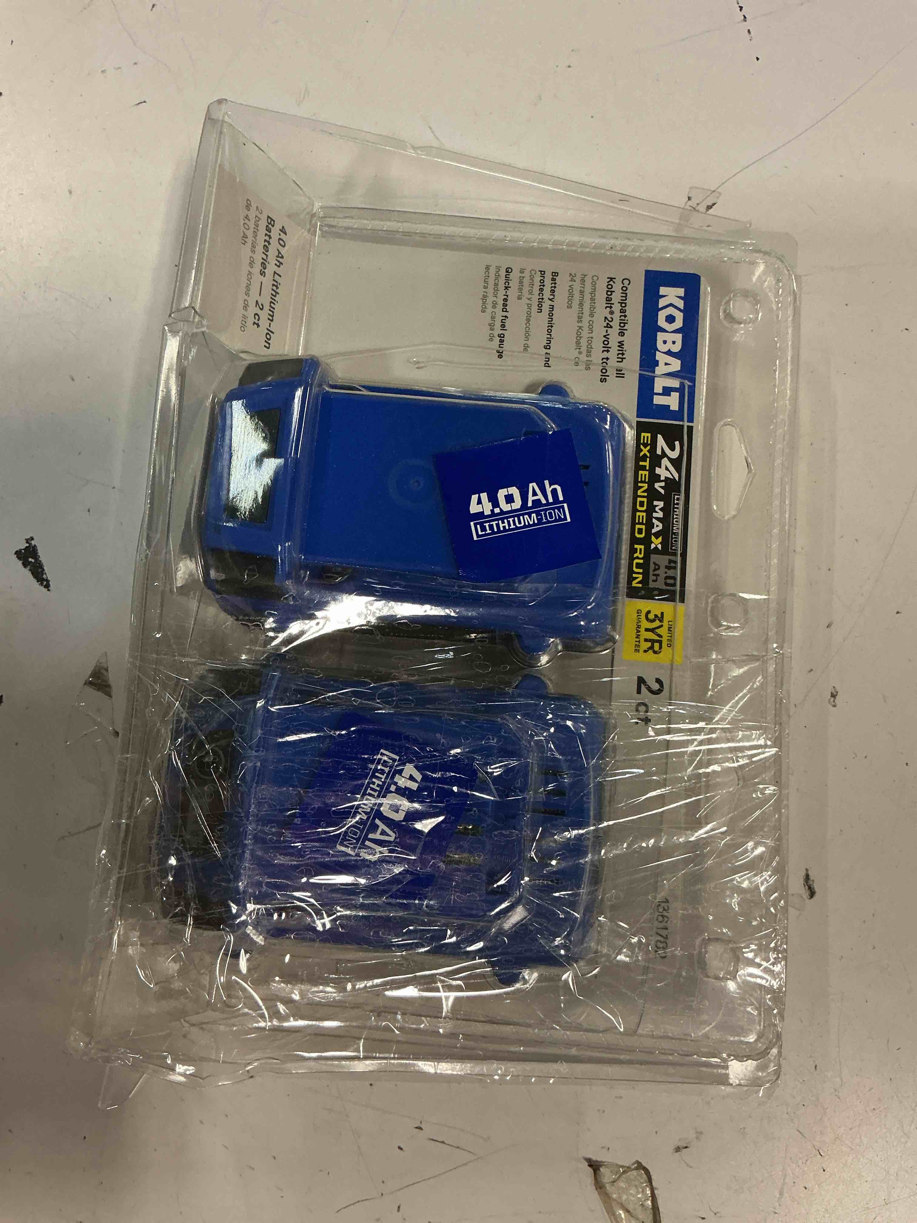 Condition photo showing Good Condition for fvlfil kobalt 24-volt max 2-pack 4 amp-hour; 4 amp-hour lithium power tool battery
