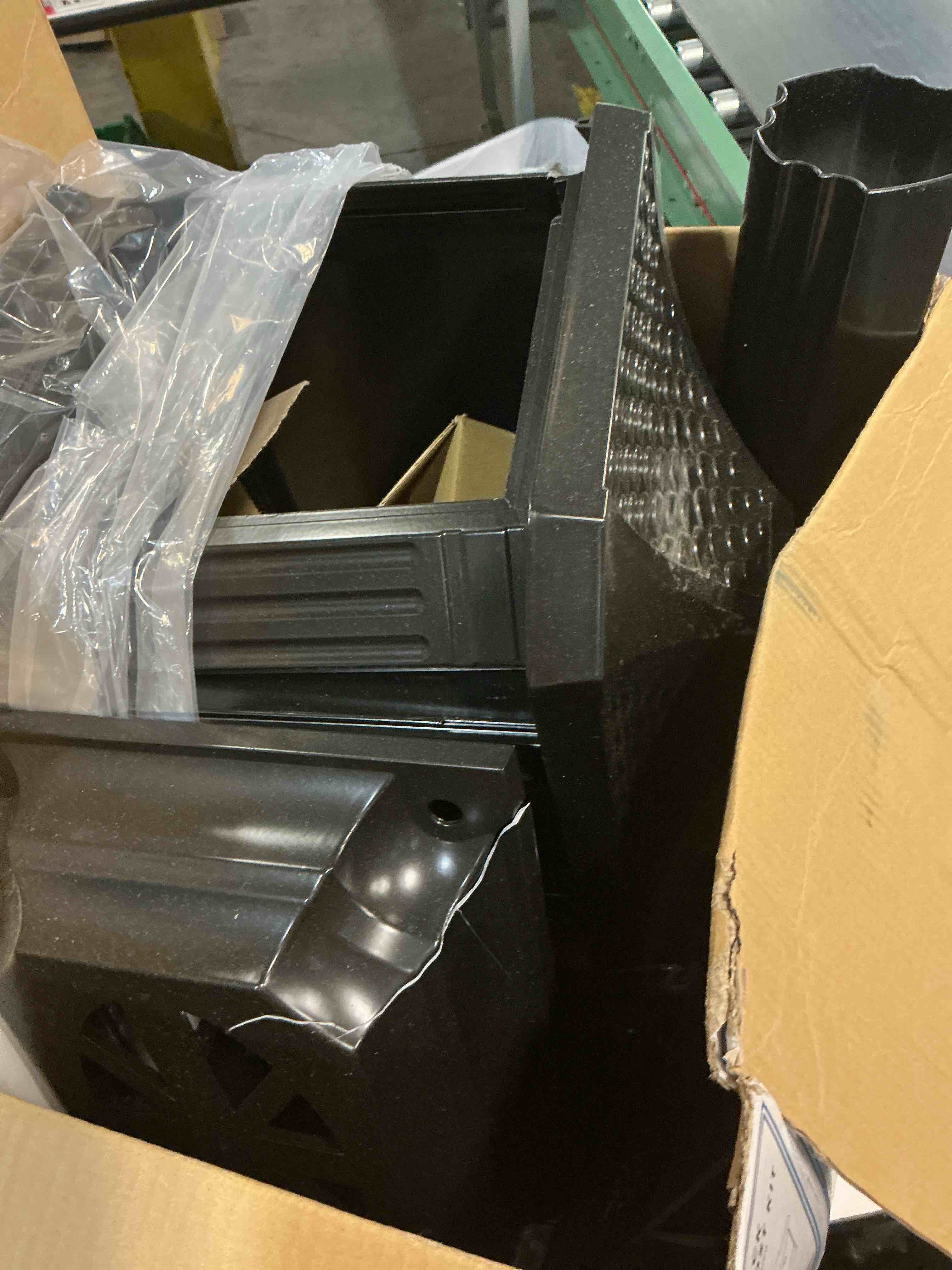 Condition photo showing As Is for architectural mailboxes pedestal cast aluminum  large  mailbox and post kit in black