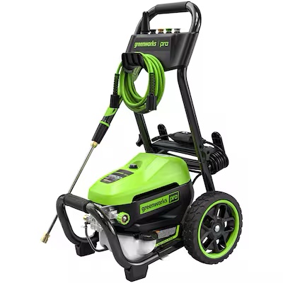 greenworks 2500-psi 2-gpm cold water electric pressure washer with 5 spray tips gpw2500