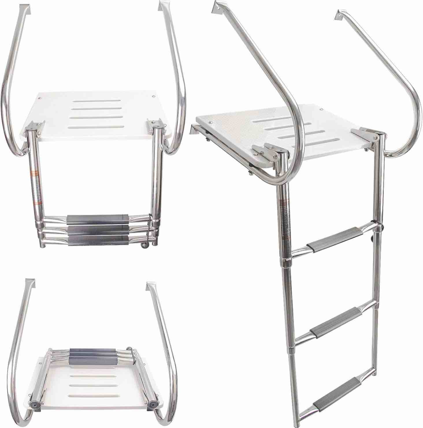 boat platform 3 steps ladder boat swim abs inboard/outboard stainless steel