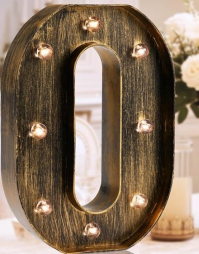 (5 pack )oycbuzo golden black led marquee letter  industrial vintage light up for cafe bar birthday christmas – o