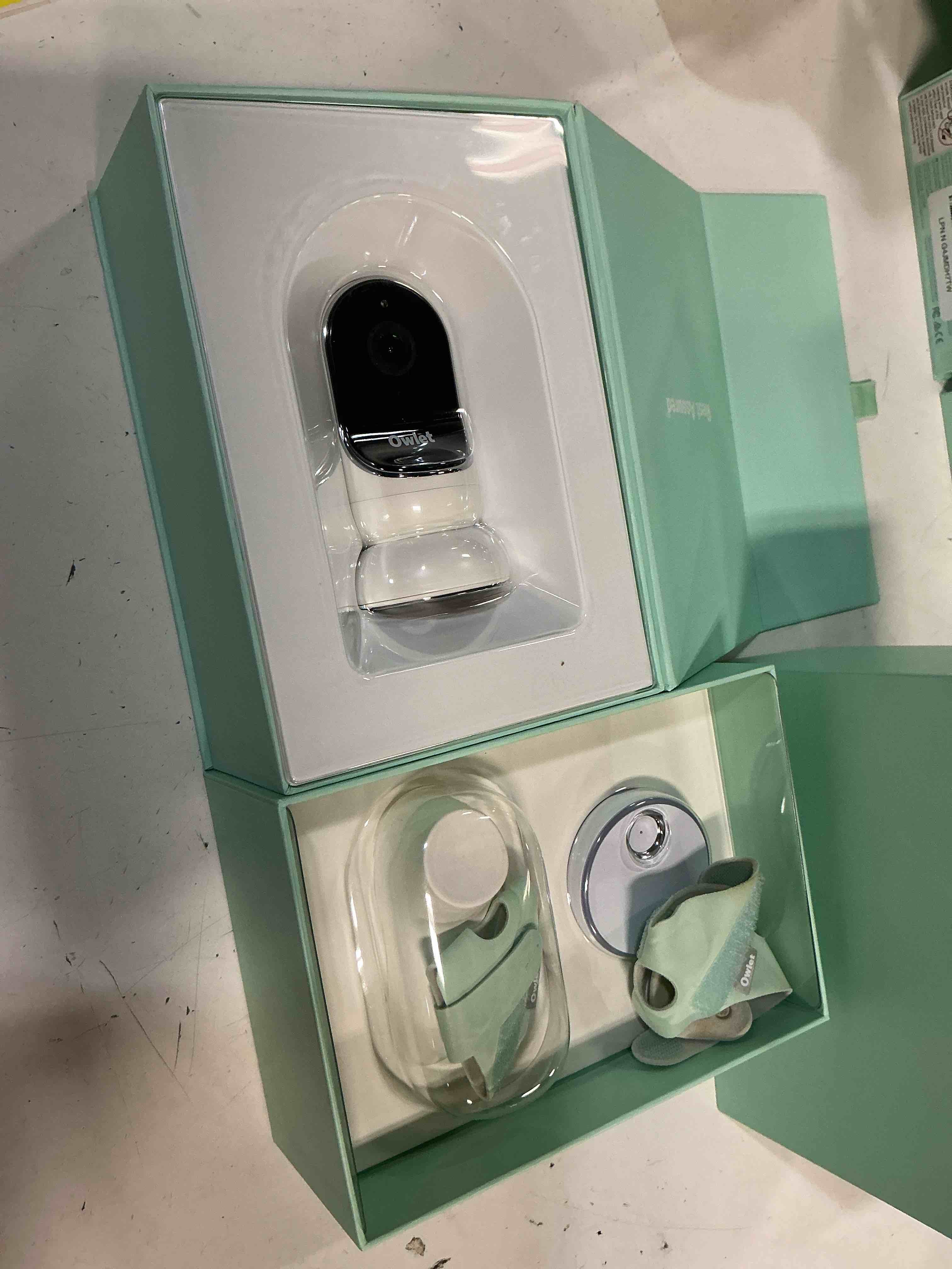 Condition photo showing As Is for owlet - dream duo: dream sock baby monitor and hd camera - mint