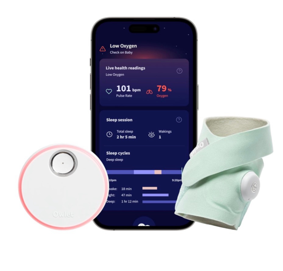 Owlet - Dream Sock FDA-Cleared Smart Baby Monitor with Live Health Readings and Notifications - Mint