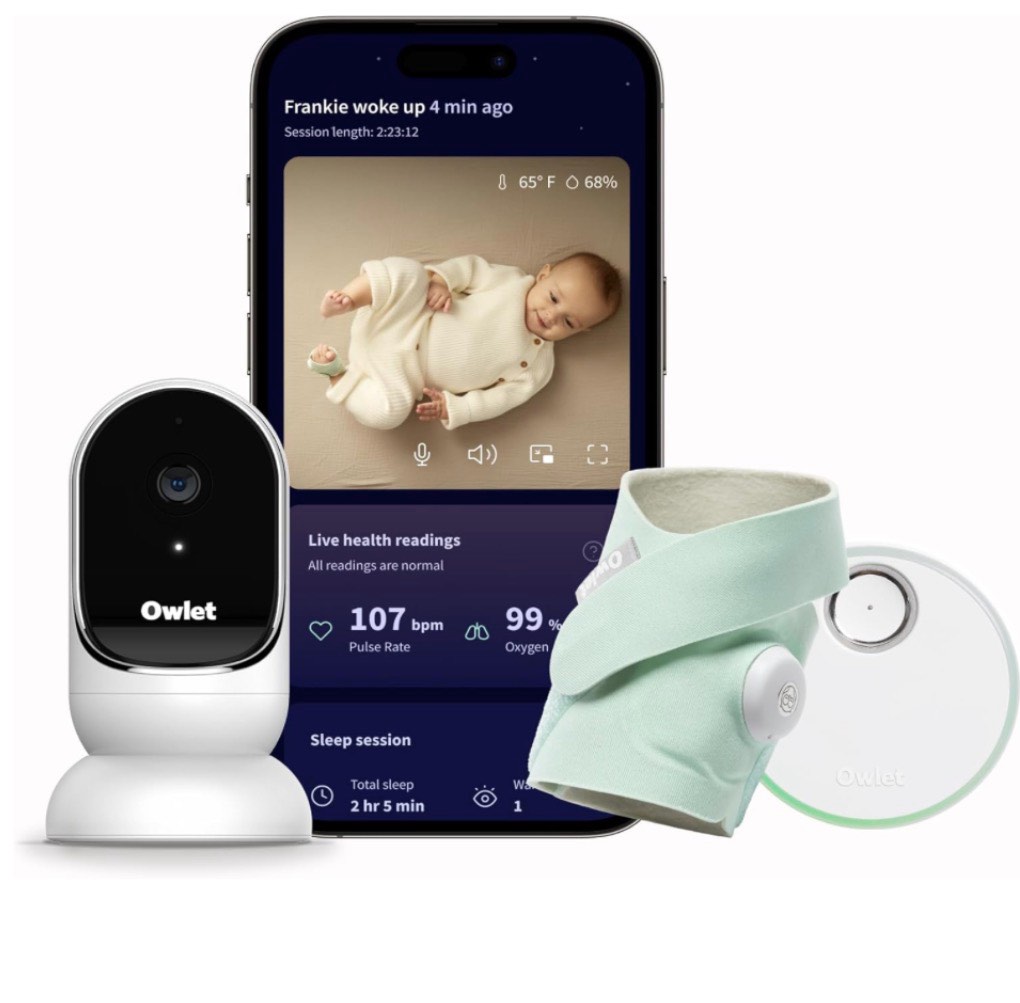 Owlet - Dream Duo: Dream Sock Baby Monitor and HD Camera - Mint