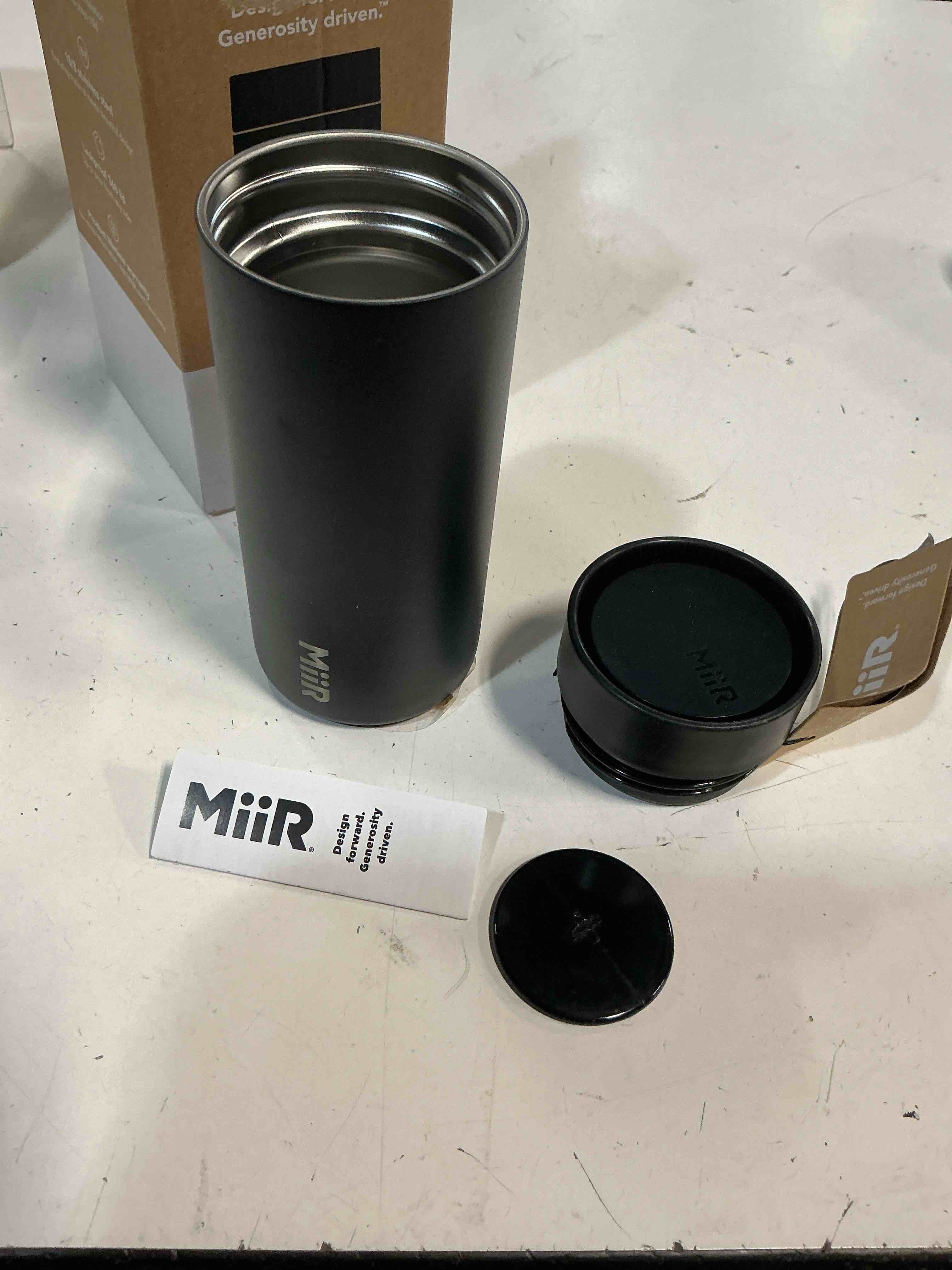 Condition photo showing As Is for miir 360 traveler, stainless steel double-wall vacuum insulated tumbler - leakproof 360 lid for easy sipping on the go; perfect for hot & cold drinks