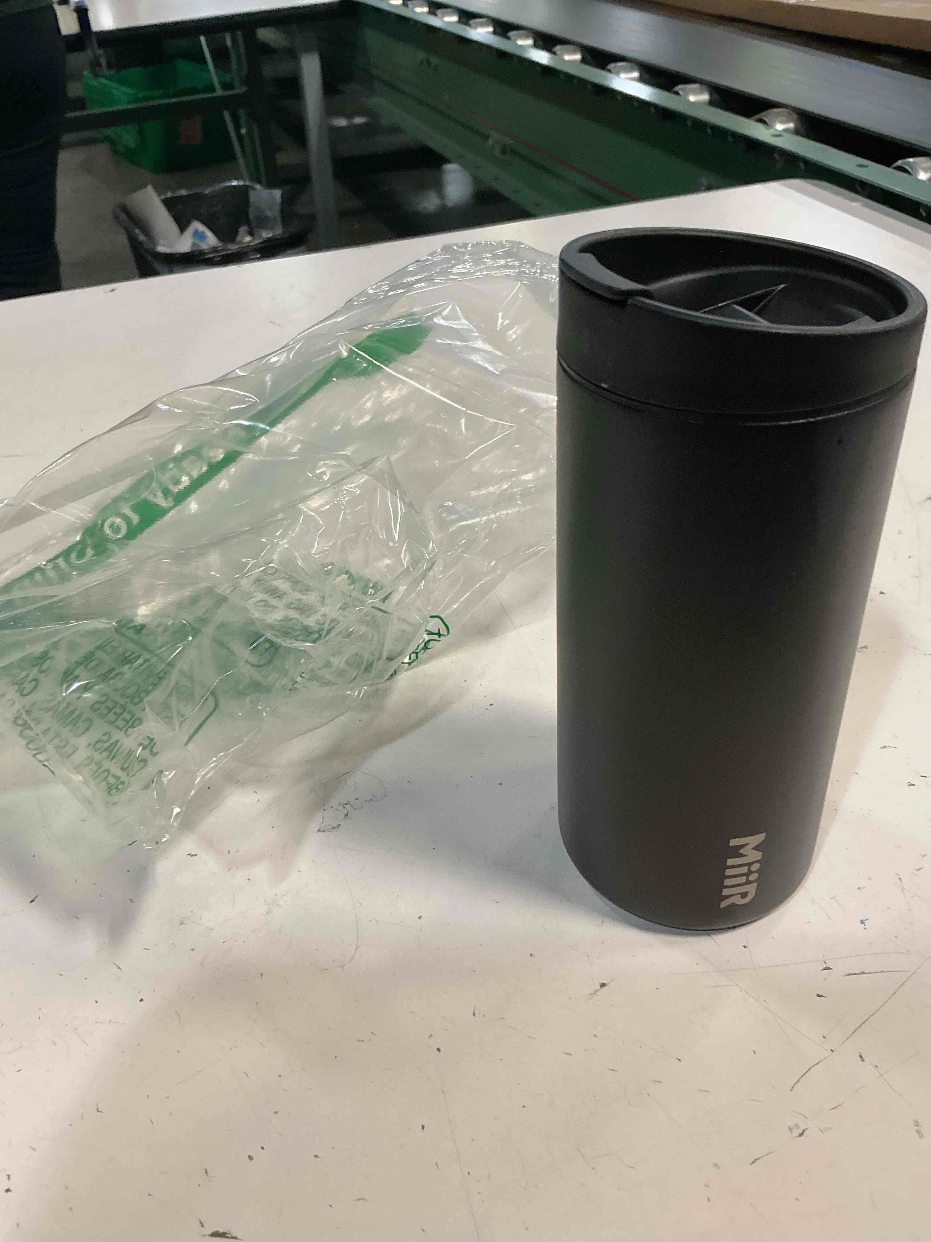 Condition photo showing As Is for miir 360 traveler, stainless steel double-wall vacuum insulated tumbler - leakproof 360 lid for easy sipping on the go; perfect for hot & cold drinks