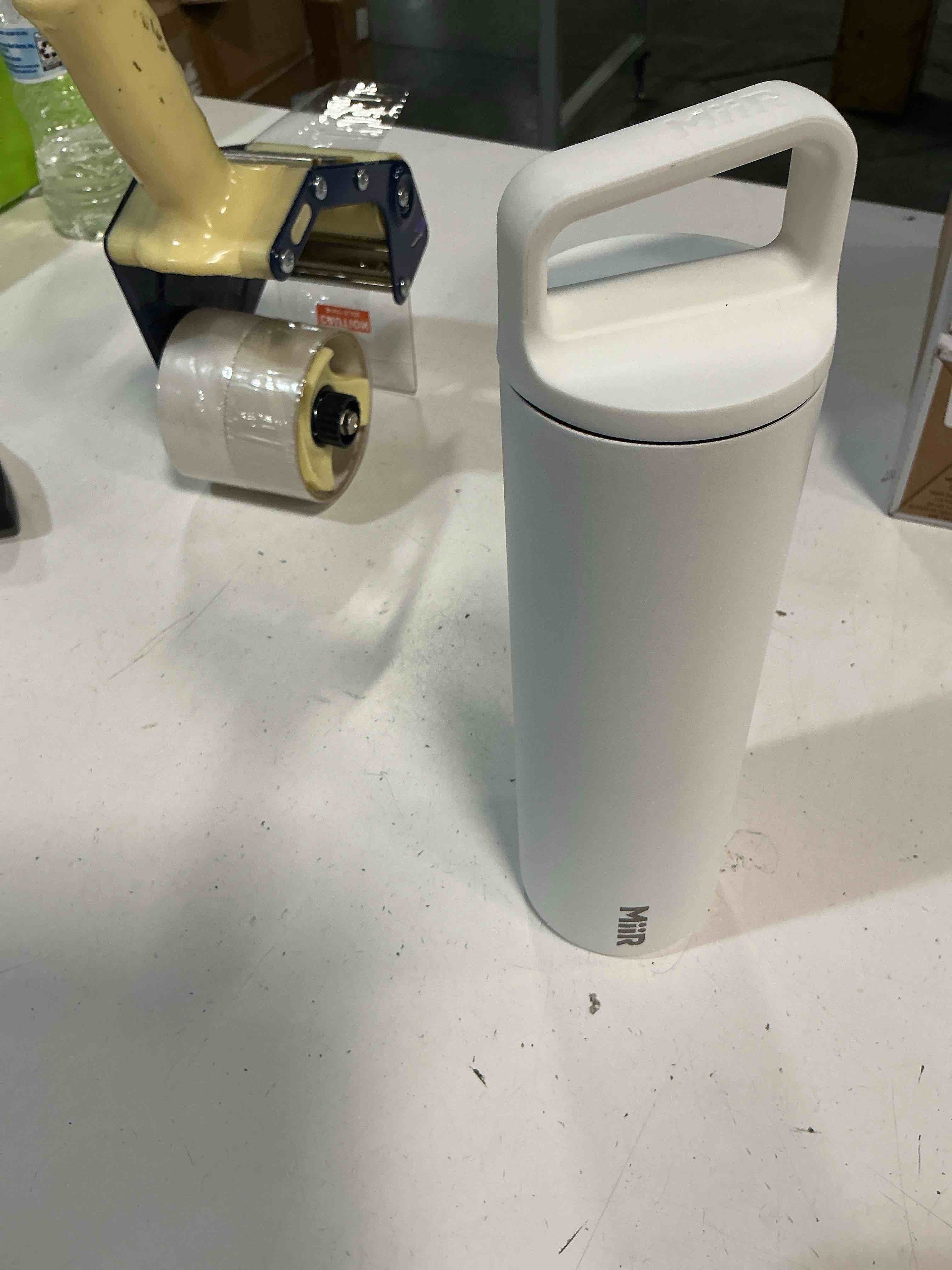 Condition photo showing As Is for miir, wide mouth water bottle, vacuum insulated, leakproof, stainless steel construction