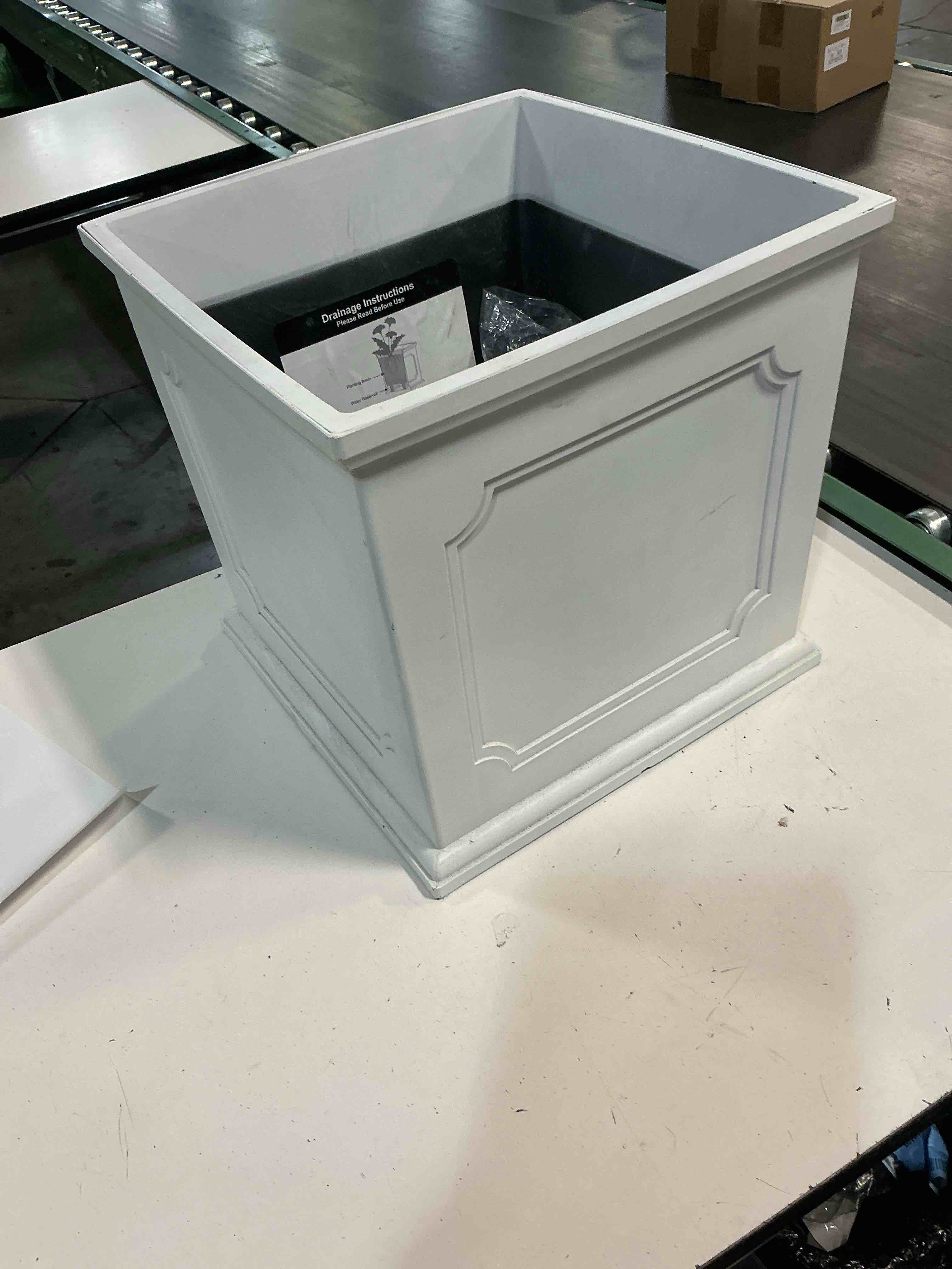 Condition photo showing As Is for white square planter