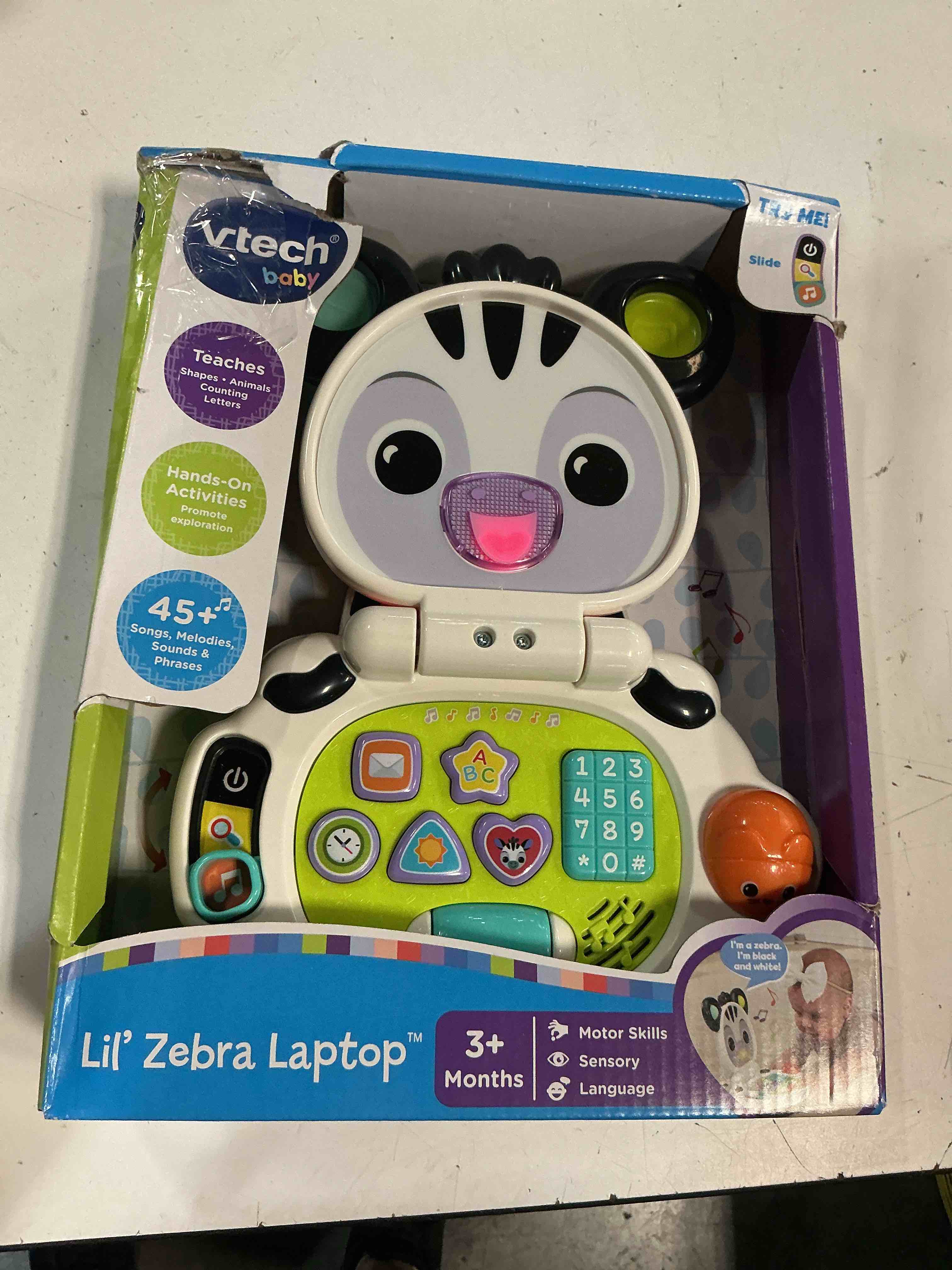 Condition photo showing New/Like New for vtech baby lil' zebra laptop interactive activity toy for infants - english version