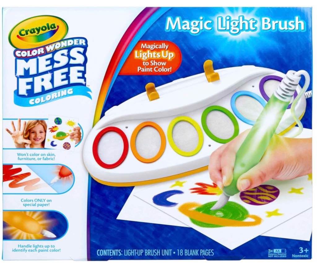 crayola color wonder magic light brush art set  mess free washable paint  gift  beginner unisex child