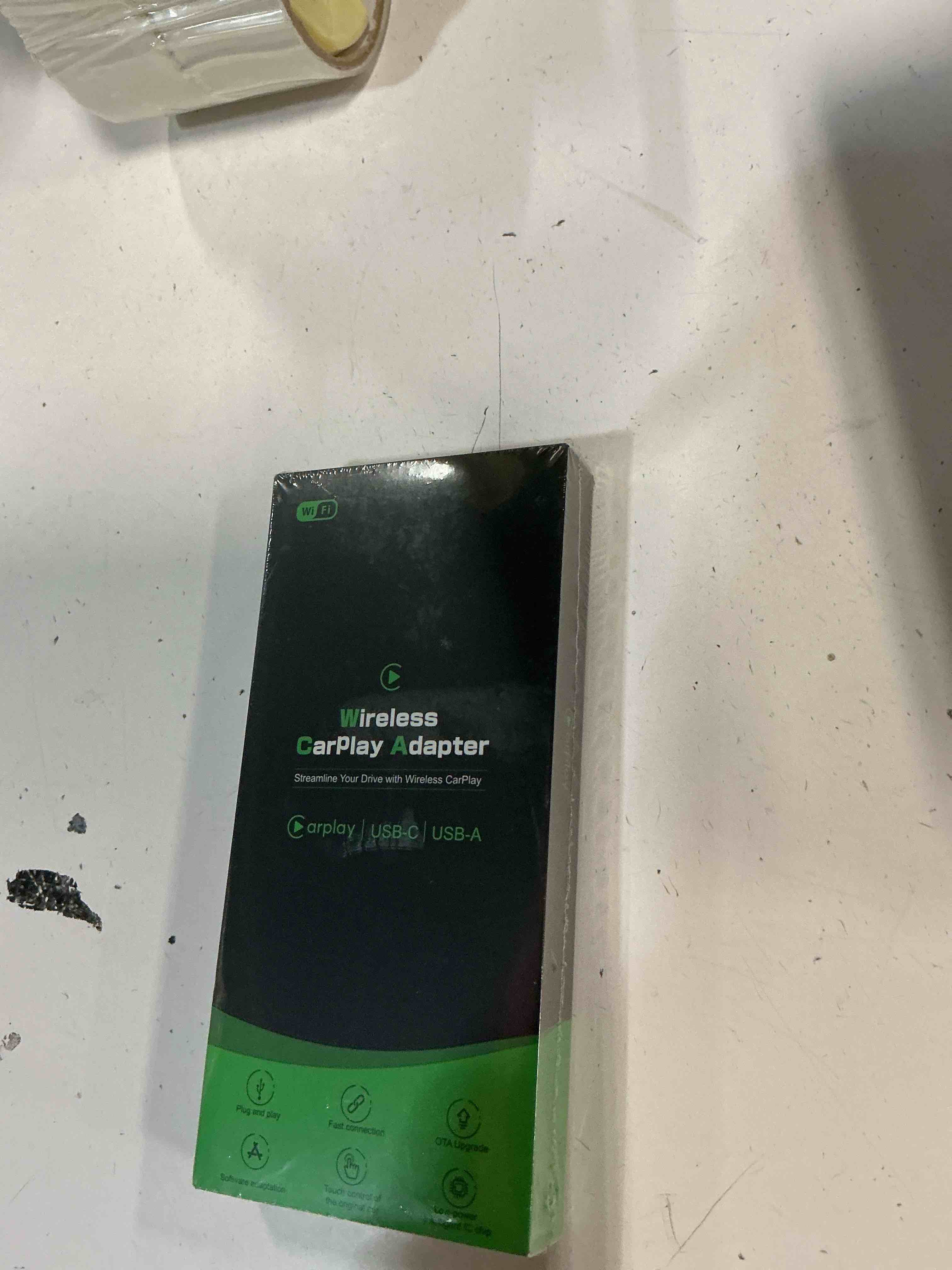 Condition photo showing Brand New for wireless carplay adapter for apple - 2025 slim edition, plug & play connection converts factory wired to wireless carplay adapter for iphone carplay dongle for ios 10+ (black)