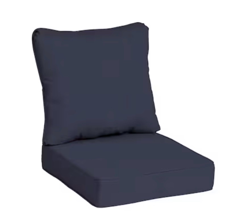  allen + roth with stainmaster 25-in x 25-in 2 -piece navy madera linen deep seat patio chair