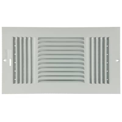 reliabilt 12-in x 6-in 3-way steel white sidewall/ceiling register