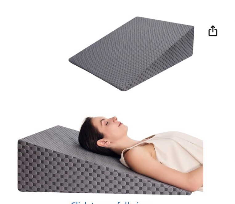  wedge pillow 7.5in bed wedge pillow for sleeping, snoring, back support, after surgery, triangle pillow, with washable cover, gray