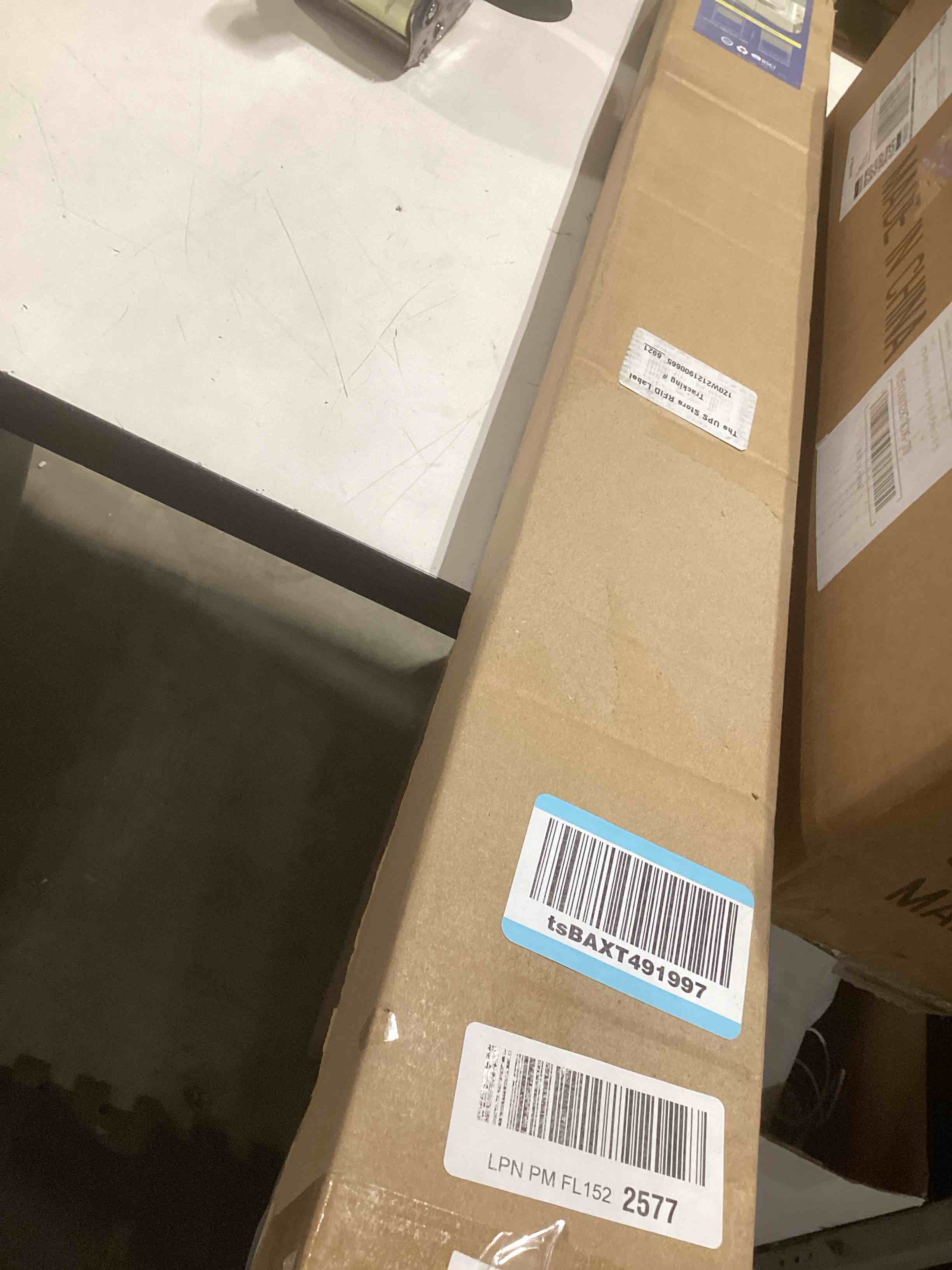 Condition photo showing Good Condition for smart motorized blinds with remote, cordless no-drill automatic roller shades, blackout electric blind for windows, black, 33.5 x 72 33.5"w x 72"h black