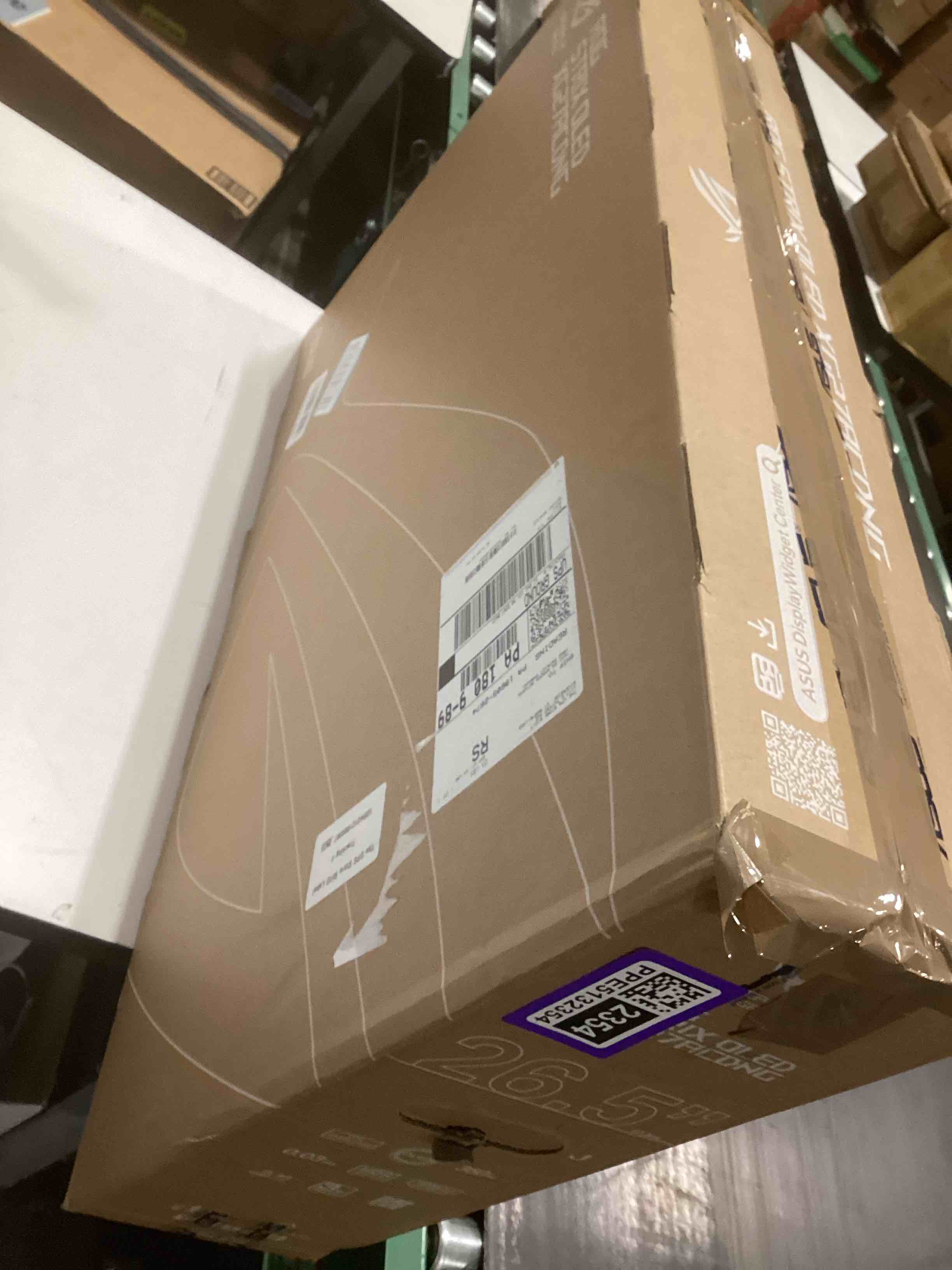 Condition photo showing As Is for asus rog strix 26.5” 1440p qd-oled gaming monitor (xg27acdng) -qhd (2560x1440), 360hz, 0.03ms, custom heatsink, oled care+, g-sync compatible, 99% dci-p3, displaywidget, ai gaming, 3yr warranty 27" oled qhd 360hz