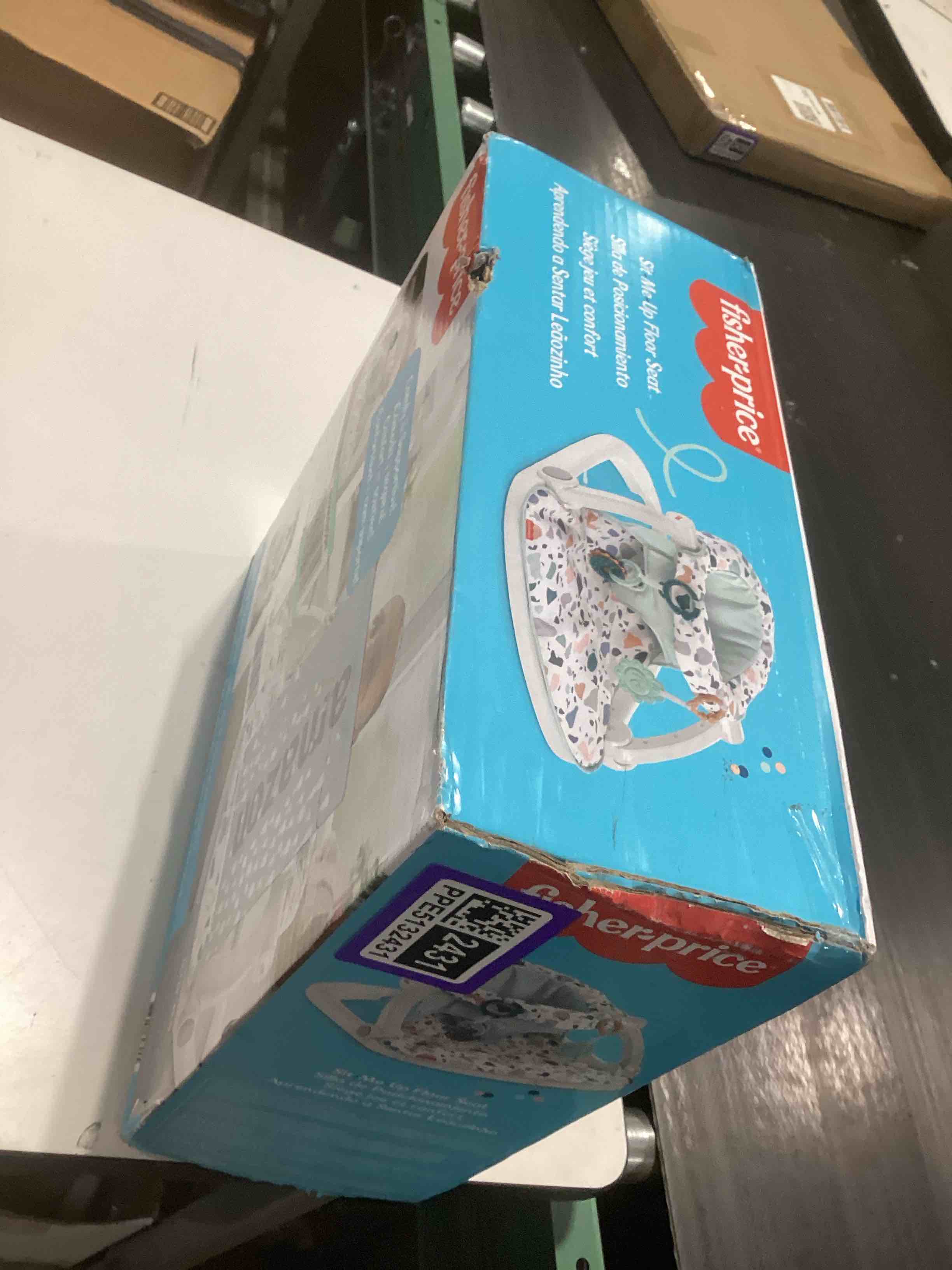 Condition photo showing Good Condition for fisher-price portable baby chair sit-me-up floor seat with developmental toys & machine washable seat pad, pacific pebble 1 count pacific pebble