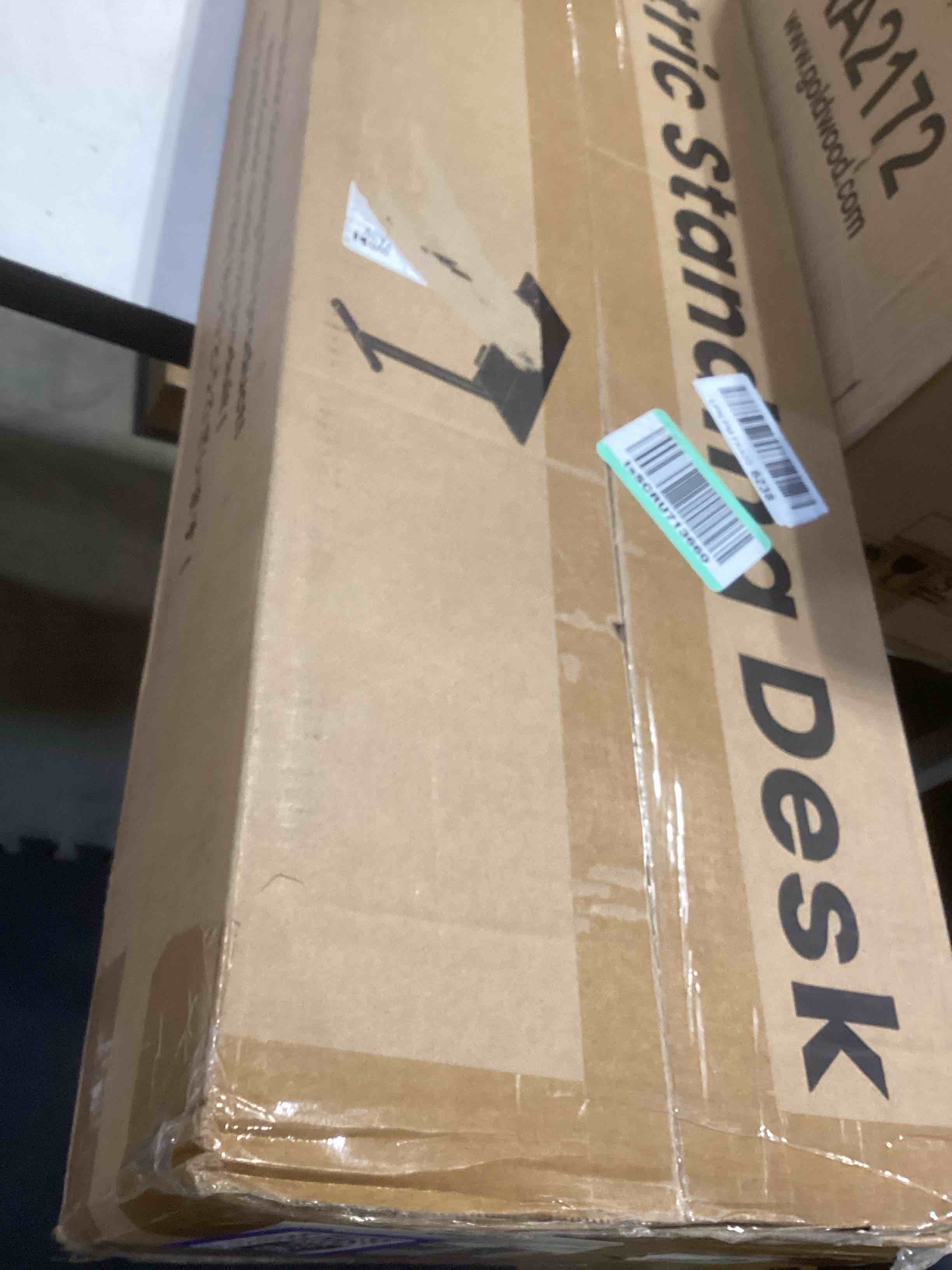 Condition photo showing Good Condition for huanuo 32" small electric standing desk adjustable height, 4 memory height settings, sit stand up desk for home office & computer workstation, lightwalnut