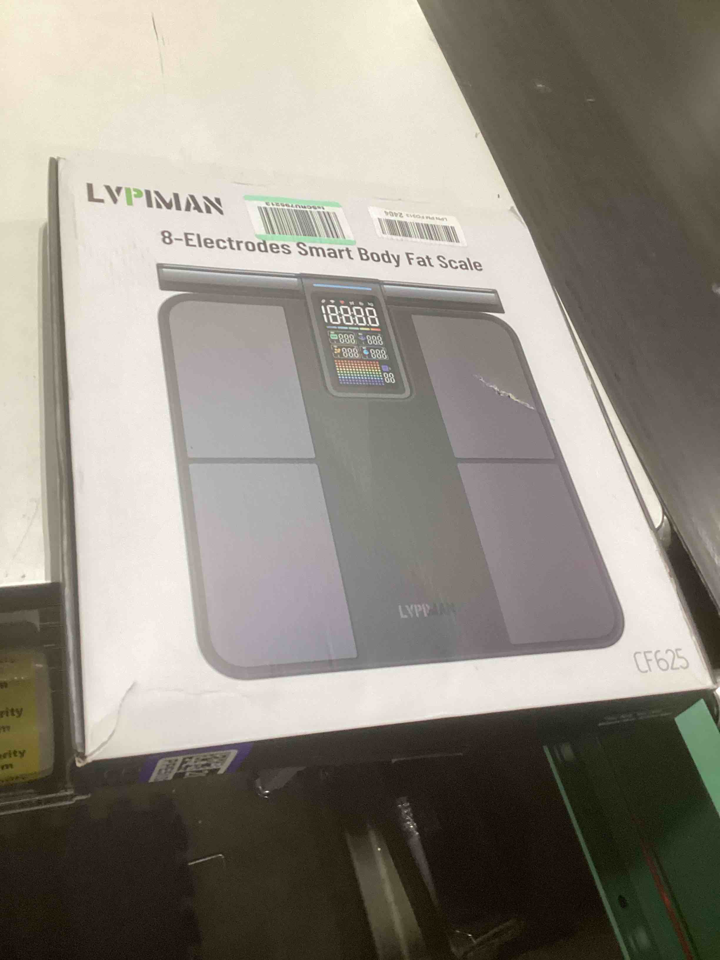 Condition photo showing Good Condition for not tested…smart scale for body weight and fat,bmi,muscle mass 57 body composition measurement,8 electrodes digital bathroom scale,with 5.25-inch va color screen on retractable handle,485lbs