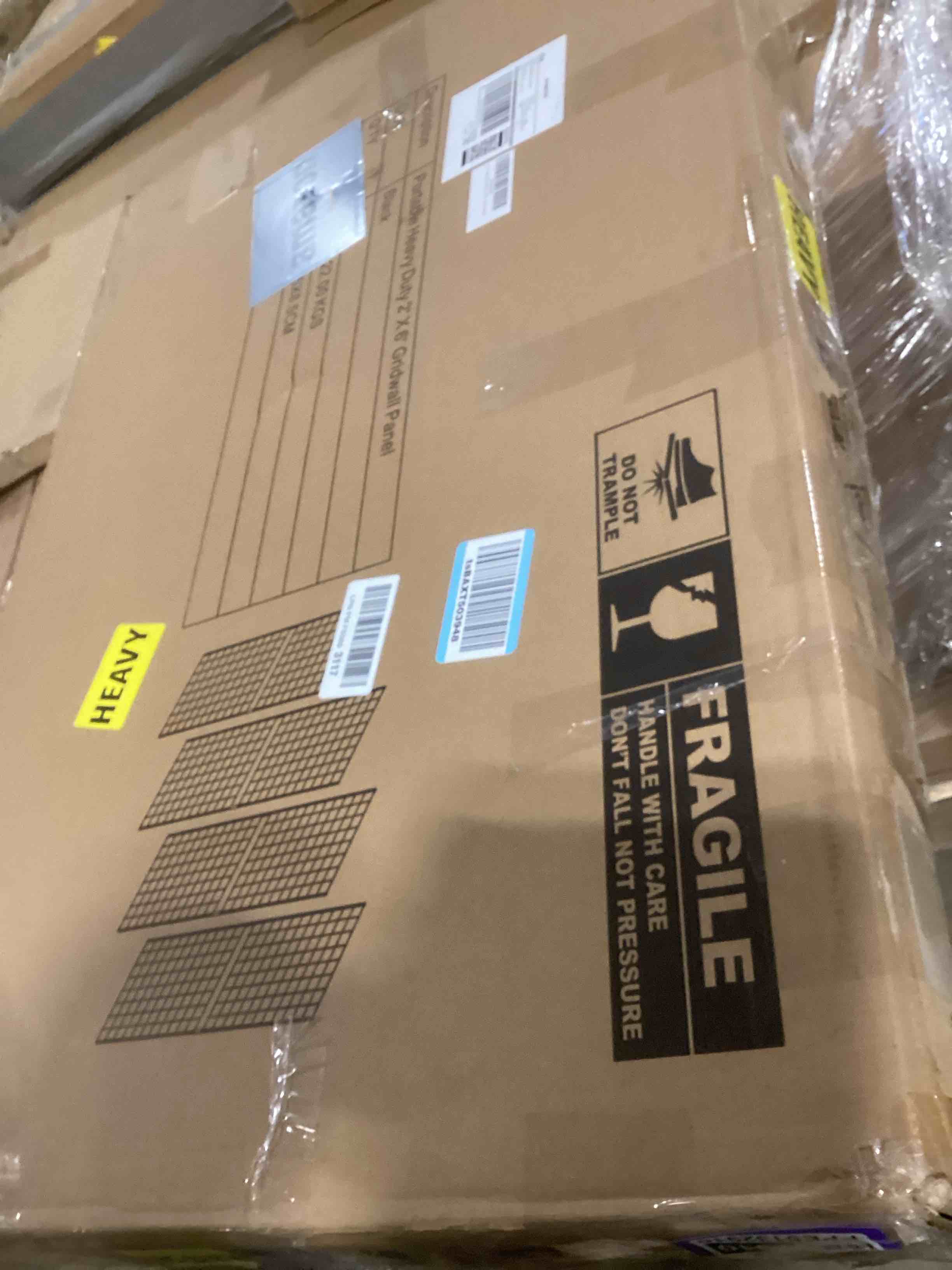 Condition photo showing Good Condition for grid wall commercial grade gridwall panels – heavy duty grid panel for any retail display wall grid 2' width x 6' height, black (pack of 4) easily portable 2'x6'(4 pack) black