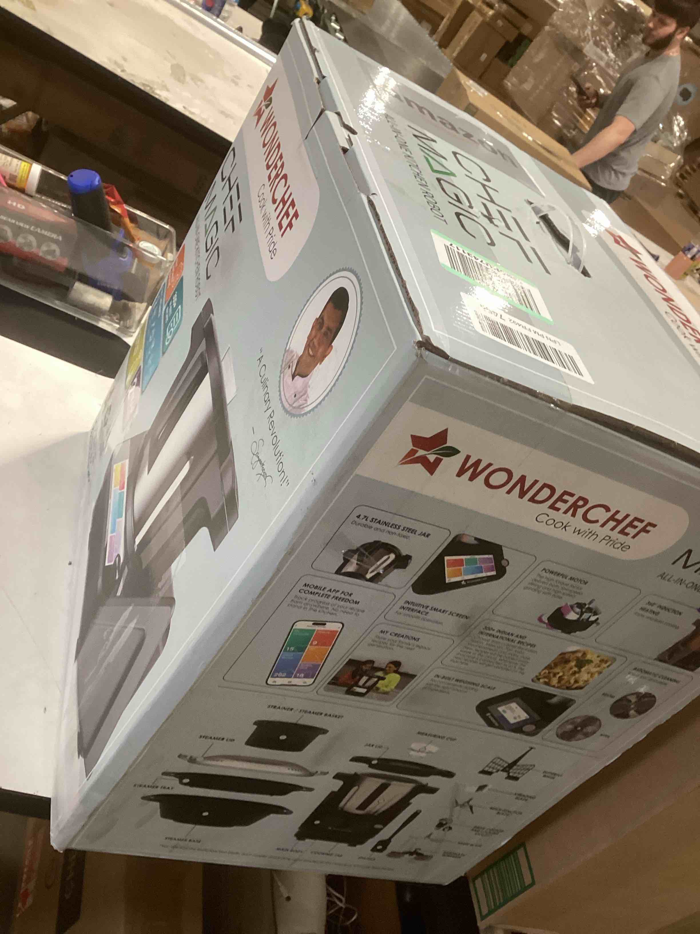 Condition photo showing As Is for wonderchef chef magic | all-in-one kitchen robot for indian & international cuisine | automatic chopping, sautéing, stirring, kneading... | mobile app | recipes by chef sanjeev kapoor | 2 yr warranty