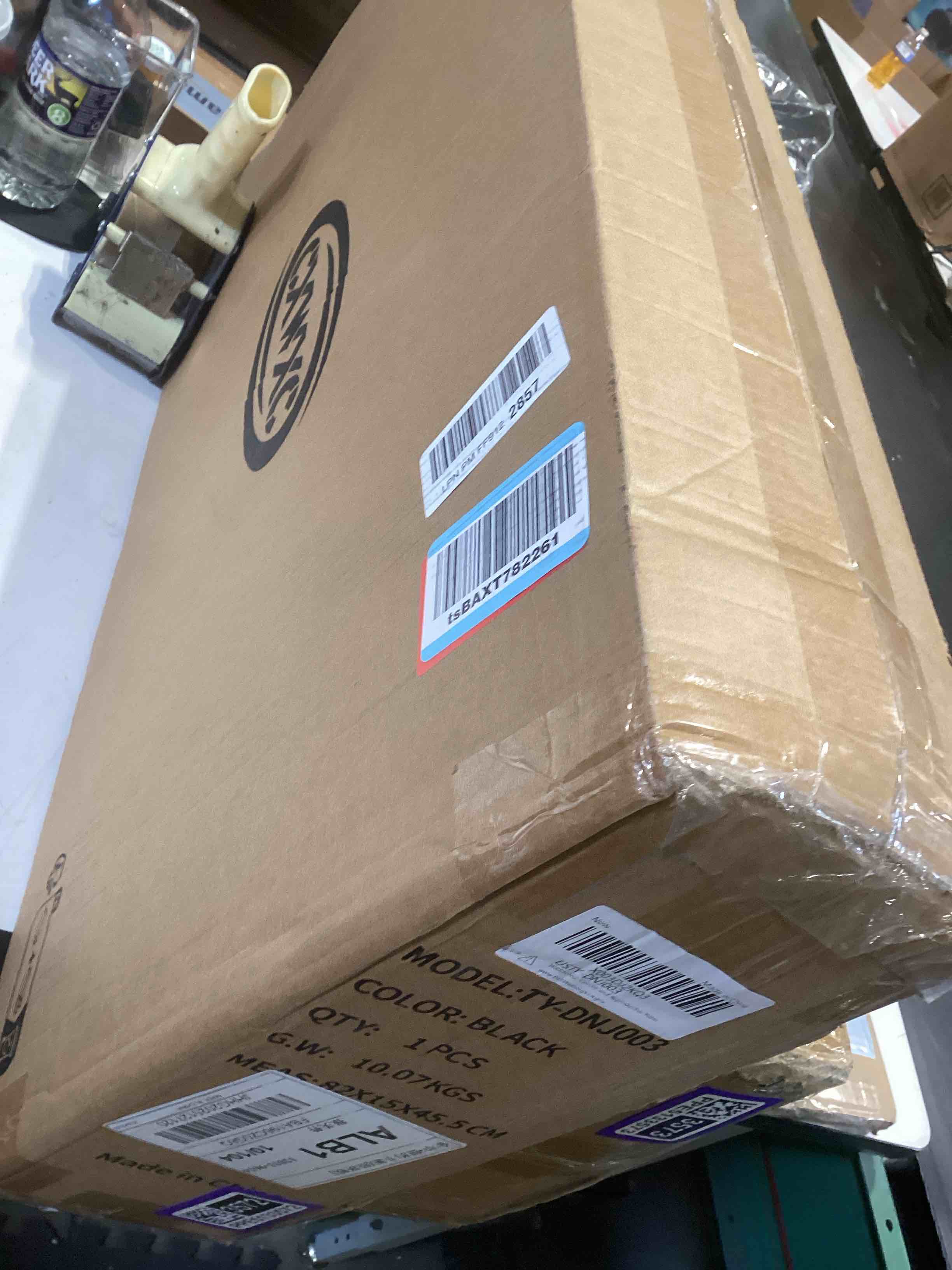 Condition photo showing Good Condition for cxwxc indoor cycling desk - adjustable height bike deak laptop stand non-slip surface - portable bike trainer fitness desk with lockable wheels style b