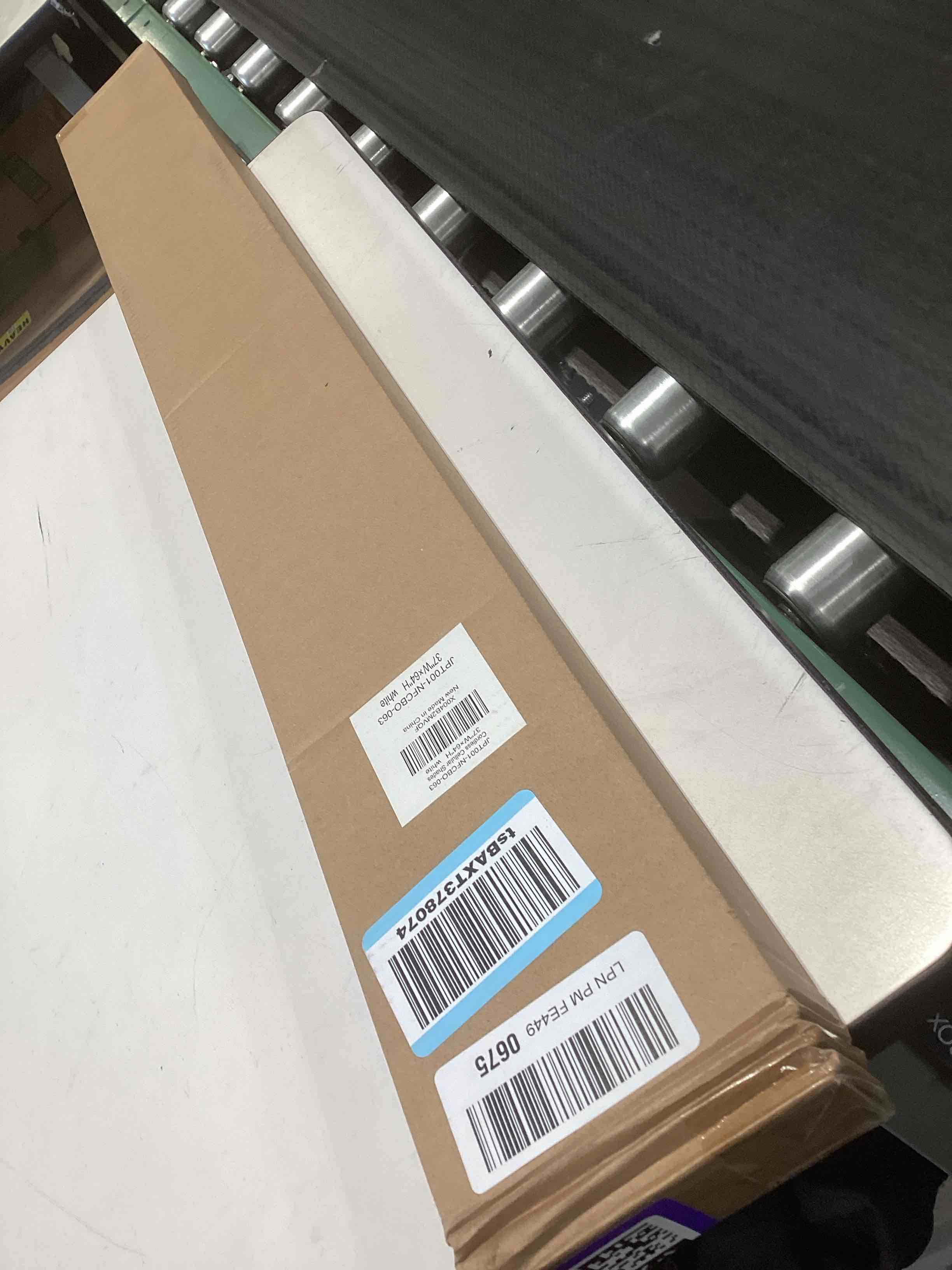 Condition photo showing Good Condition for lazblinds no tools no drill cordless cellular shades, blackout light blocking honeycomb shades for home, thermal insulation blinds for windows, 37" w x 64" h, white blackout-white 37" w x 64" h