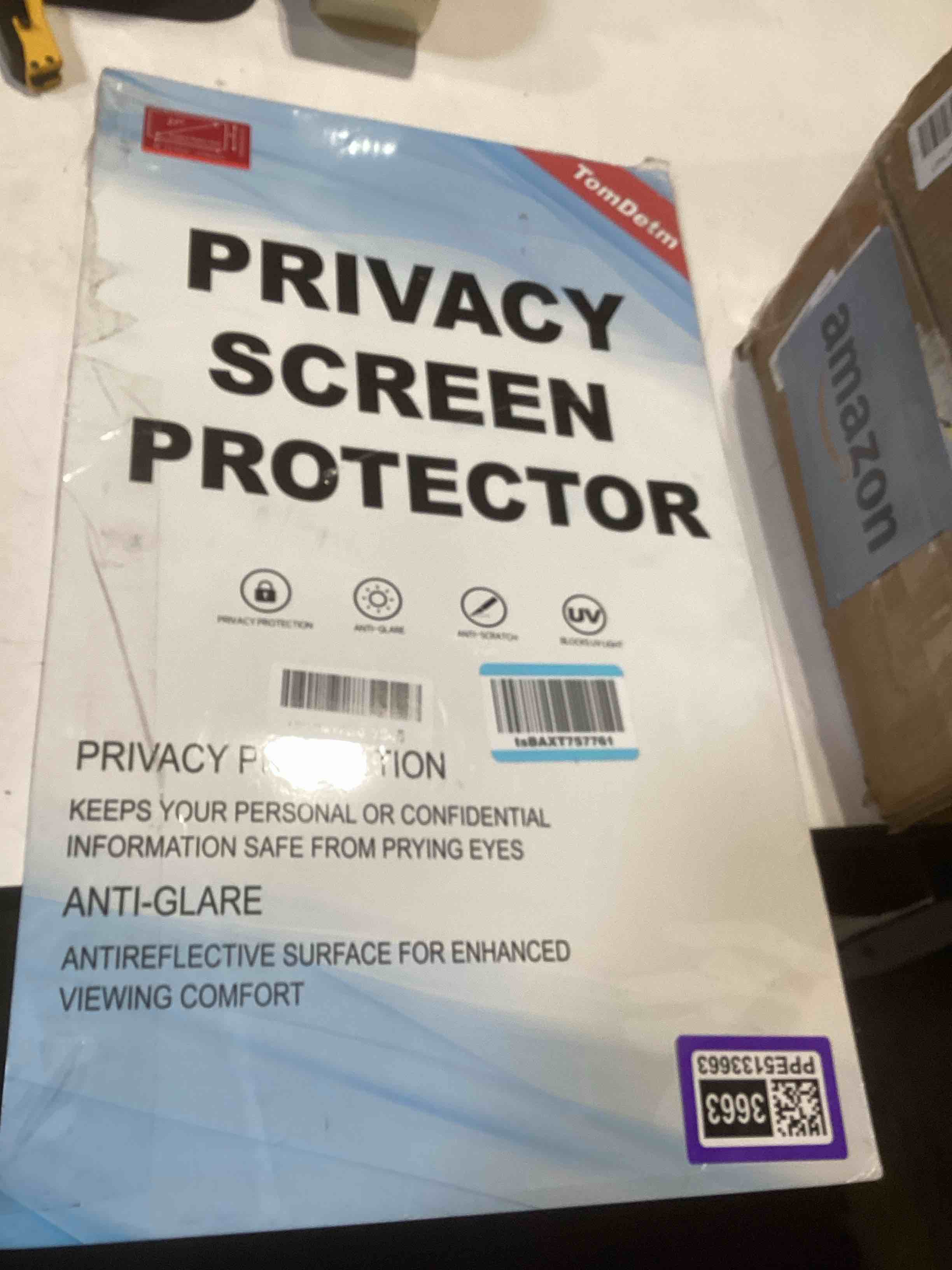 Condition photo showing Good Condition for [2-pack] 27 inch computer privacy screen for 16:9 monitor, removable anti glare blue light filter & anti-scratch protector film - eye protection privacy shield for desktop monitors 27 widescreen (16:9)