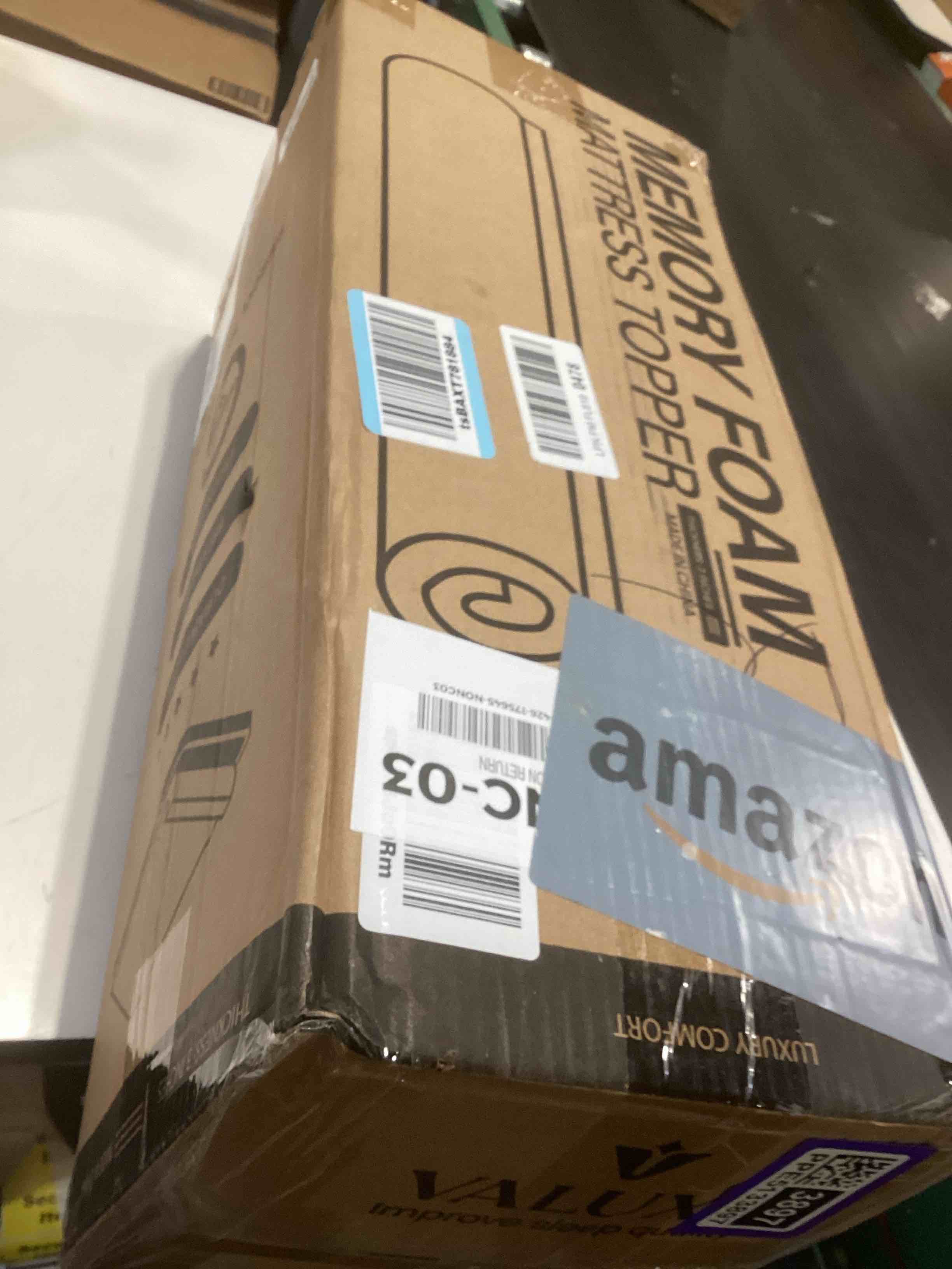 Condition photo showing Good Condition for valuxe queen mattress topper 3 inch cooling gel memory foam, certipur-us certified topper & pad for back pain relief, soft breathable bedding with pressure relief (blue) queen 3 inch