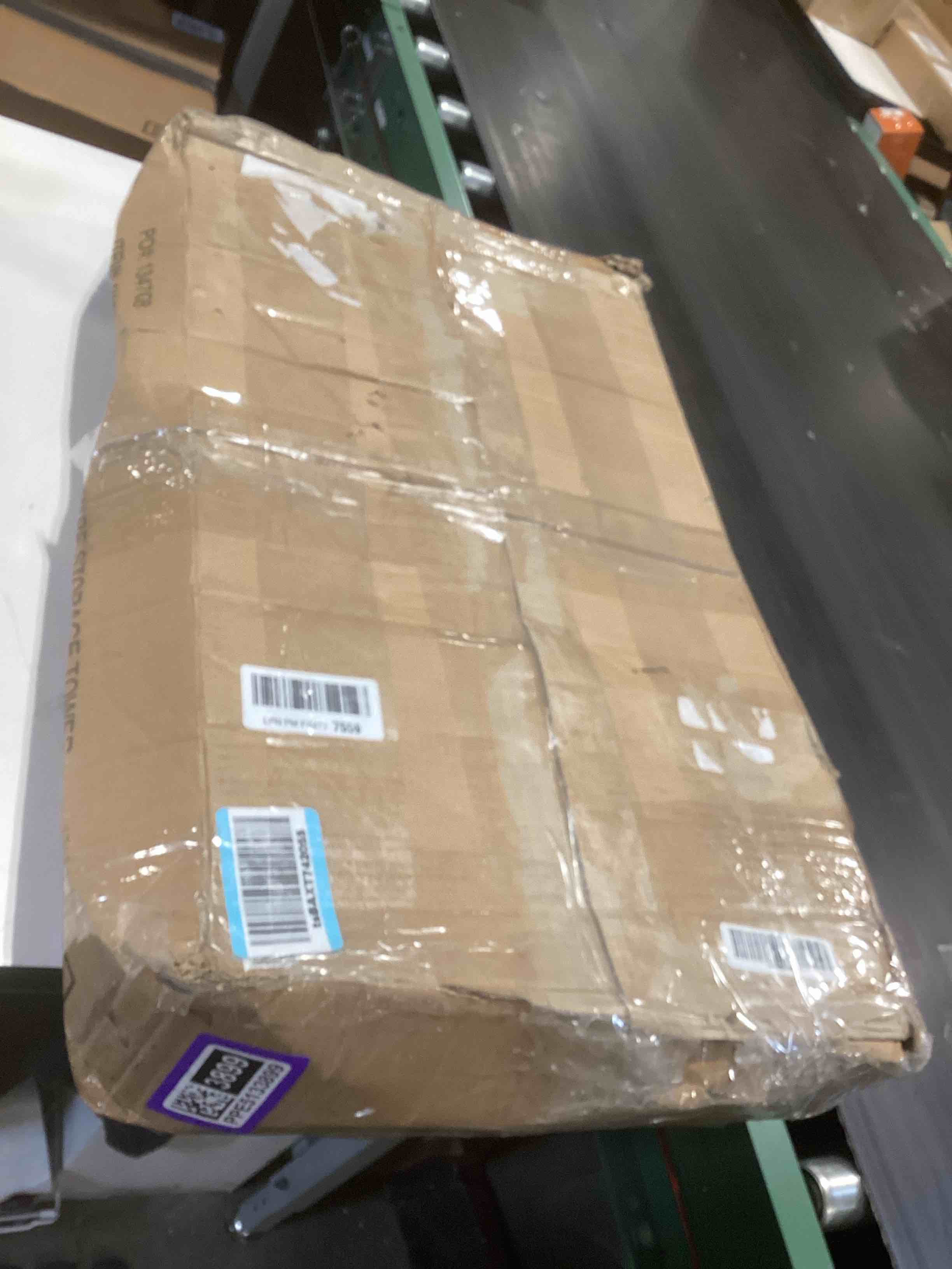 Condition photo showing As Is for lodge 6-tier, kitchen and pantry cast iron cookware storage organizing tower, steel construction, matte black freestanding tower