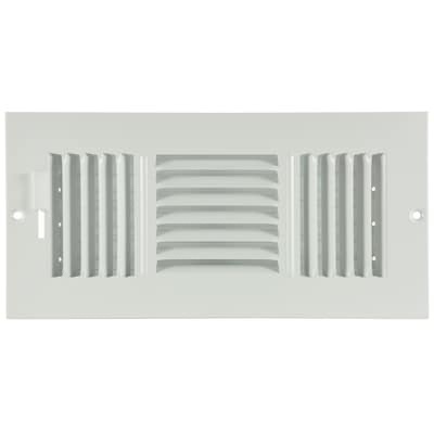 reliabilt 10-in x 4-in 3-way steel white sidewall/ceiling register