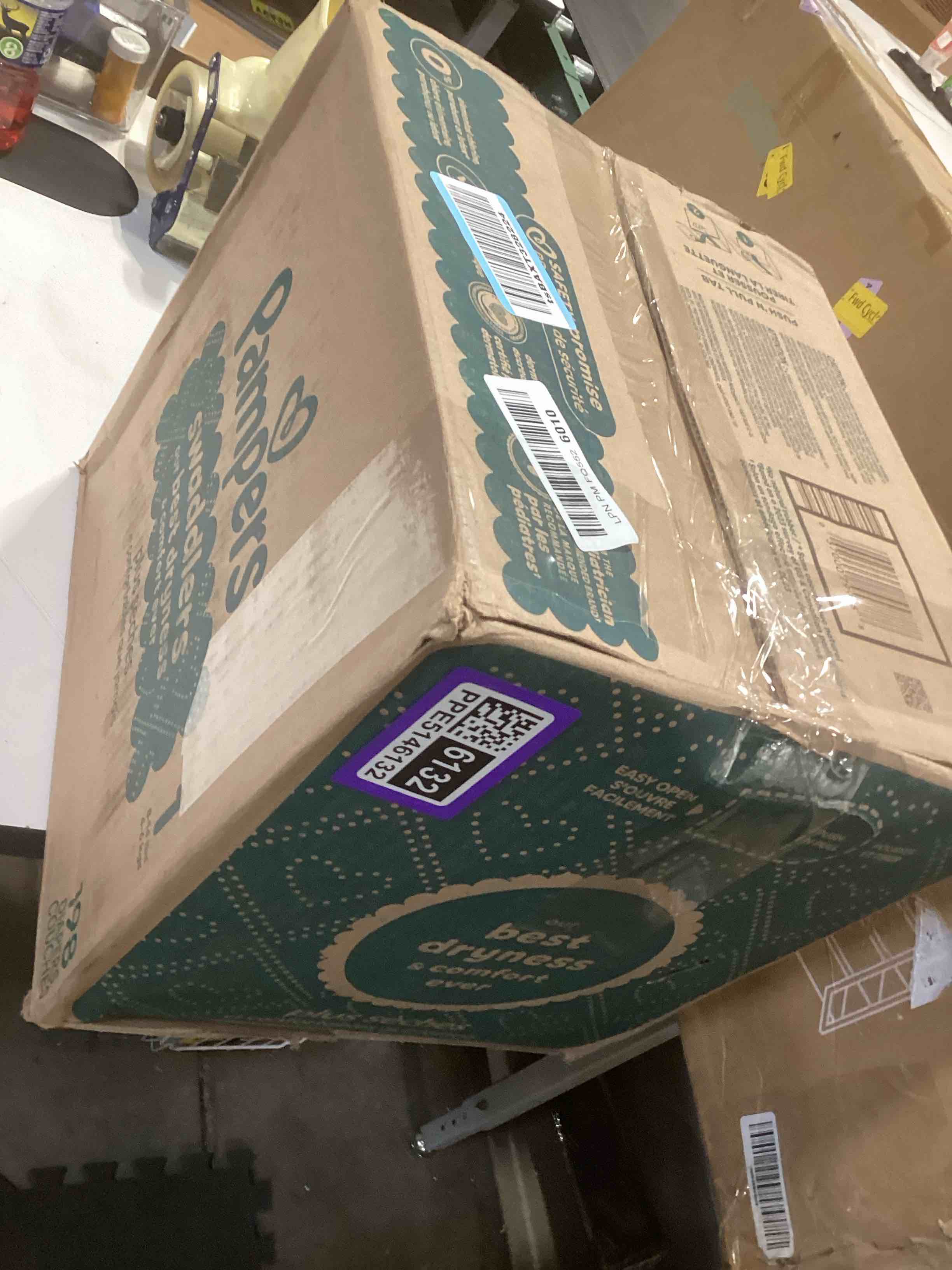 Condition photo showing Good Condition for pampers swaddlers diapers, size 1 (8-14 lbs), 198 count, absorbent, keeps baby dry and comfortable, skin safe disposable baby diaper (packaging may vary) size 1 198