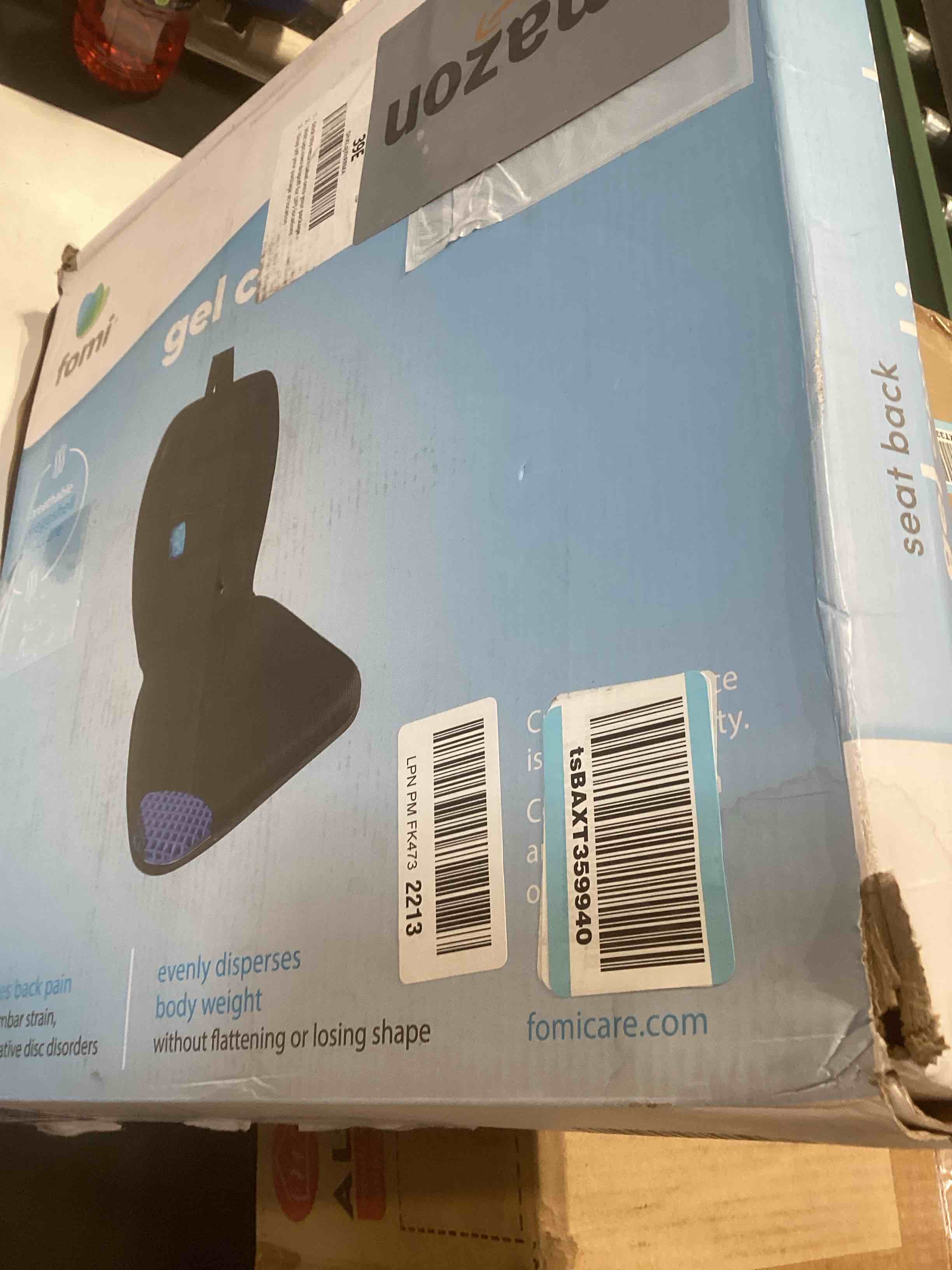 Condition photo showing Good Condition for fomi gel high chair back support and seat cushion | adjustable lumbar pillow placement for upper lower thoracic, coccyx, pressure sore pain relief | for car, office chair, gaming | posture aid back - 23"