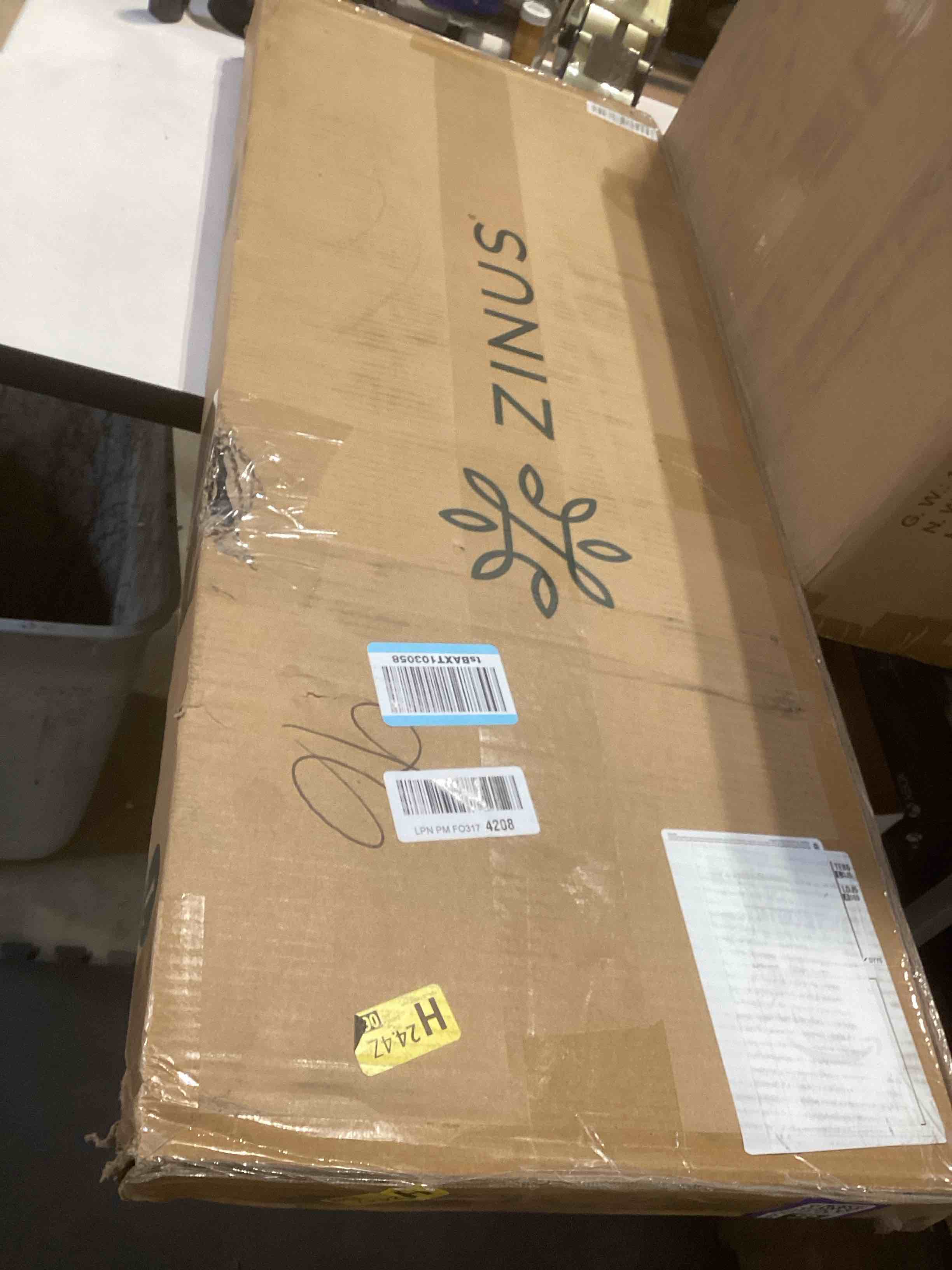 Condition photo showing Good Condition for zinus rumi 14in twin metal bed frame, quick assembly smartbase® mattress foundation, heavy duty sturdy steel with no box spring needed, eco-friendly packaging, black black twin basic assembly