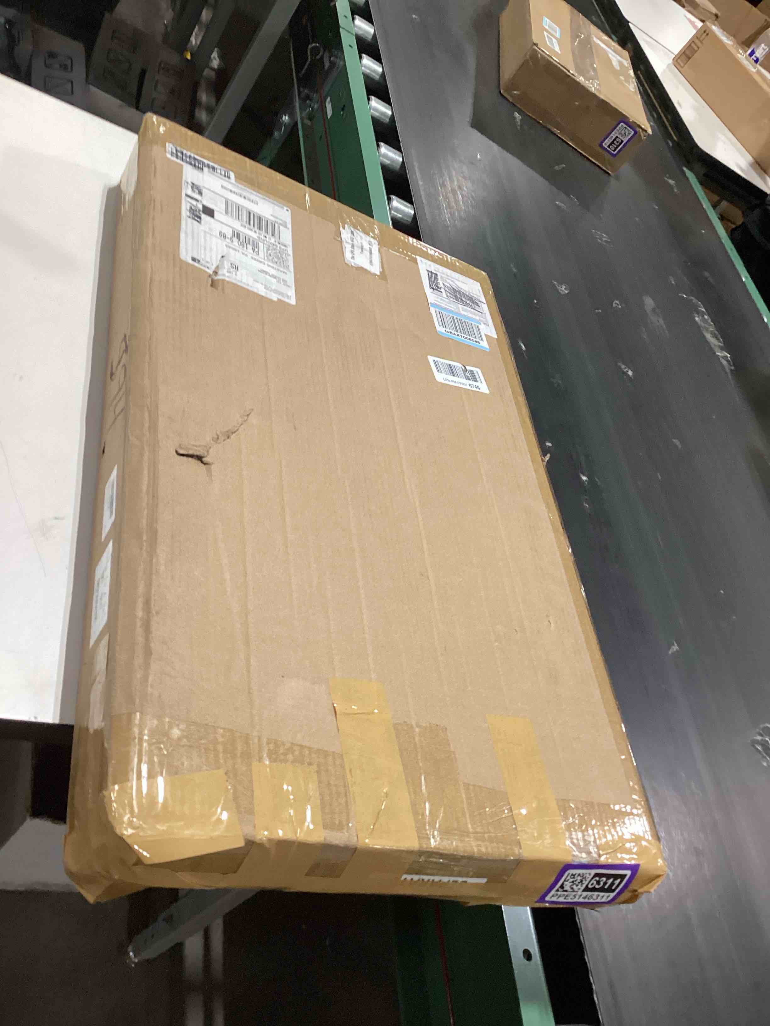 Condition photo showing As Is for 117 matches matchbook display case, 28" l x 16" w wooden wall mount cabinet rack holder lockable shadow box w/ 98% uv protection acrylic clear door for match book challenge coin cherry finish 117 matchbooks matchbook