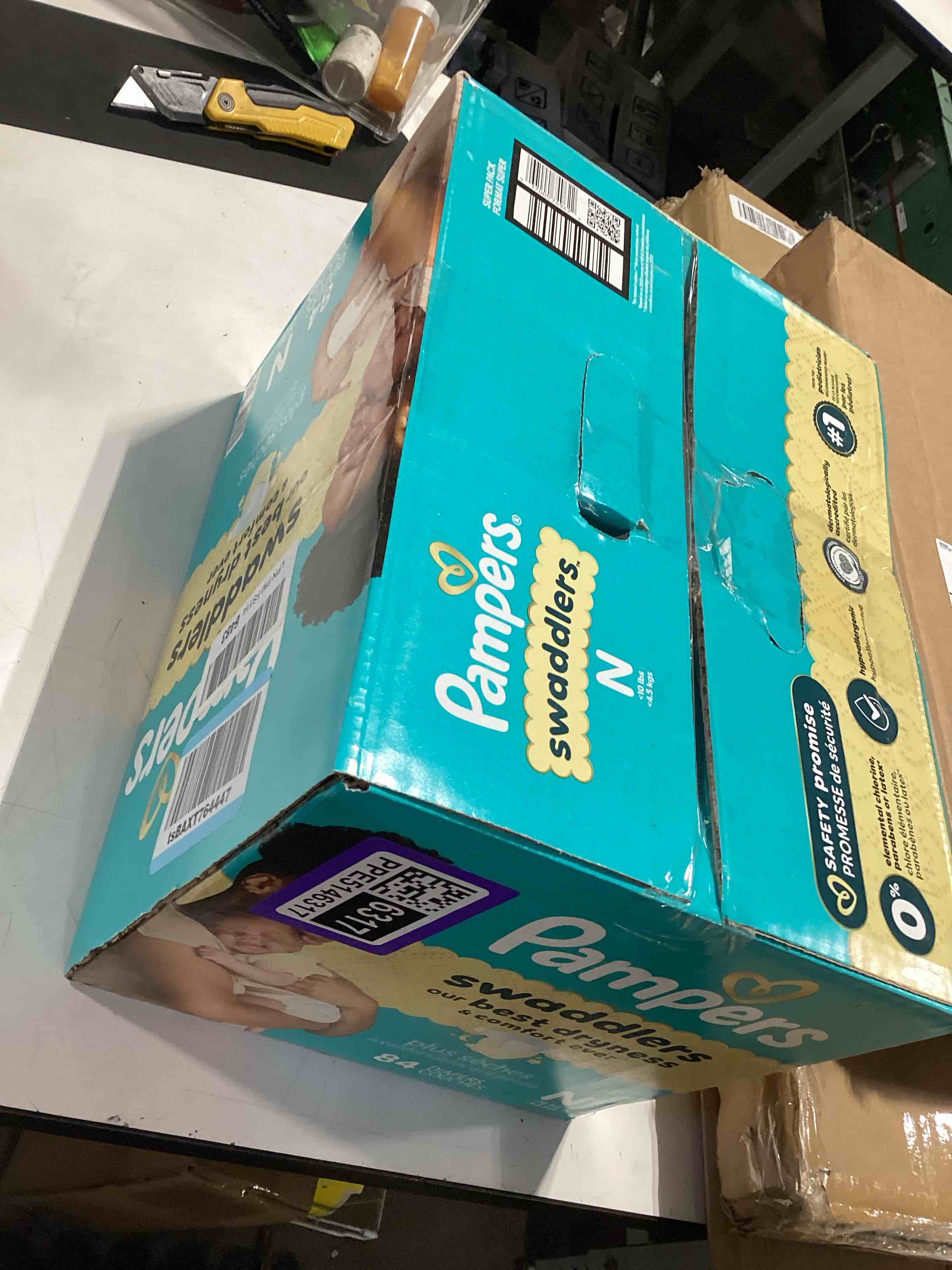 Condition photo showing Good Condition for pampers swaddlers diapers newborn - size 0, 84 count, ultra soft disposable baby diapers