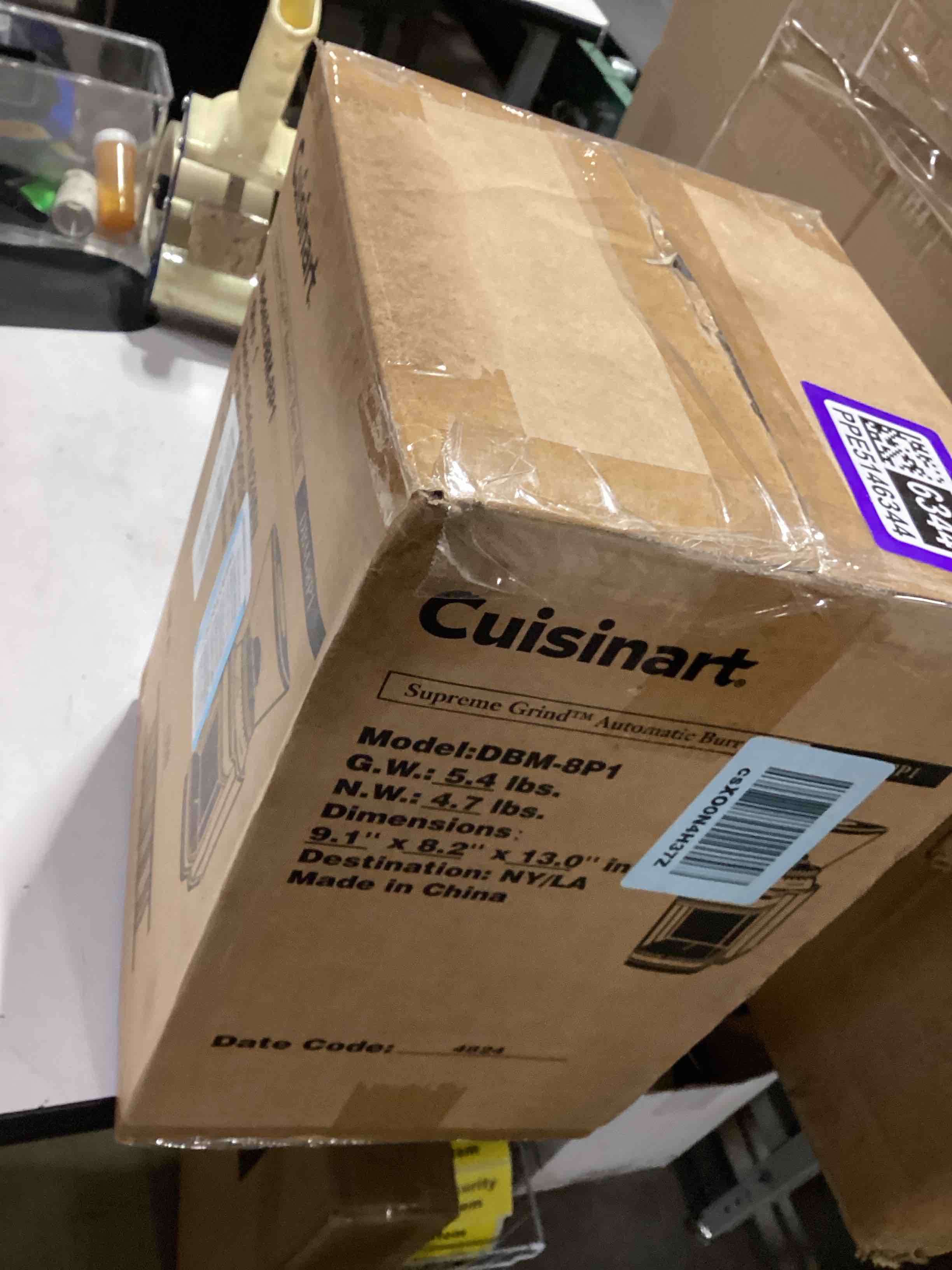 Condition photo showing Good Condition for not tested…cuisinart coffee grinder, electric one-touch automatic burr coffee grinder with 18-position grind selector, cup size selector for 4 – 18 cups, dbm-8p1, black stainless burr mill stainless steel
