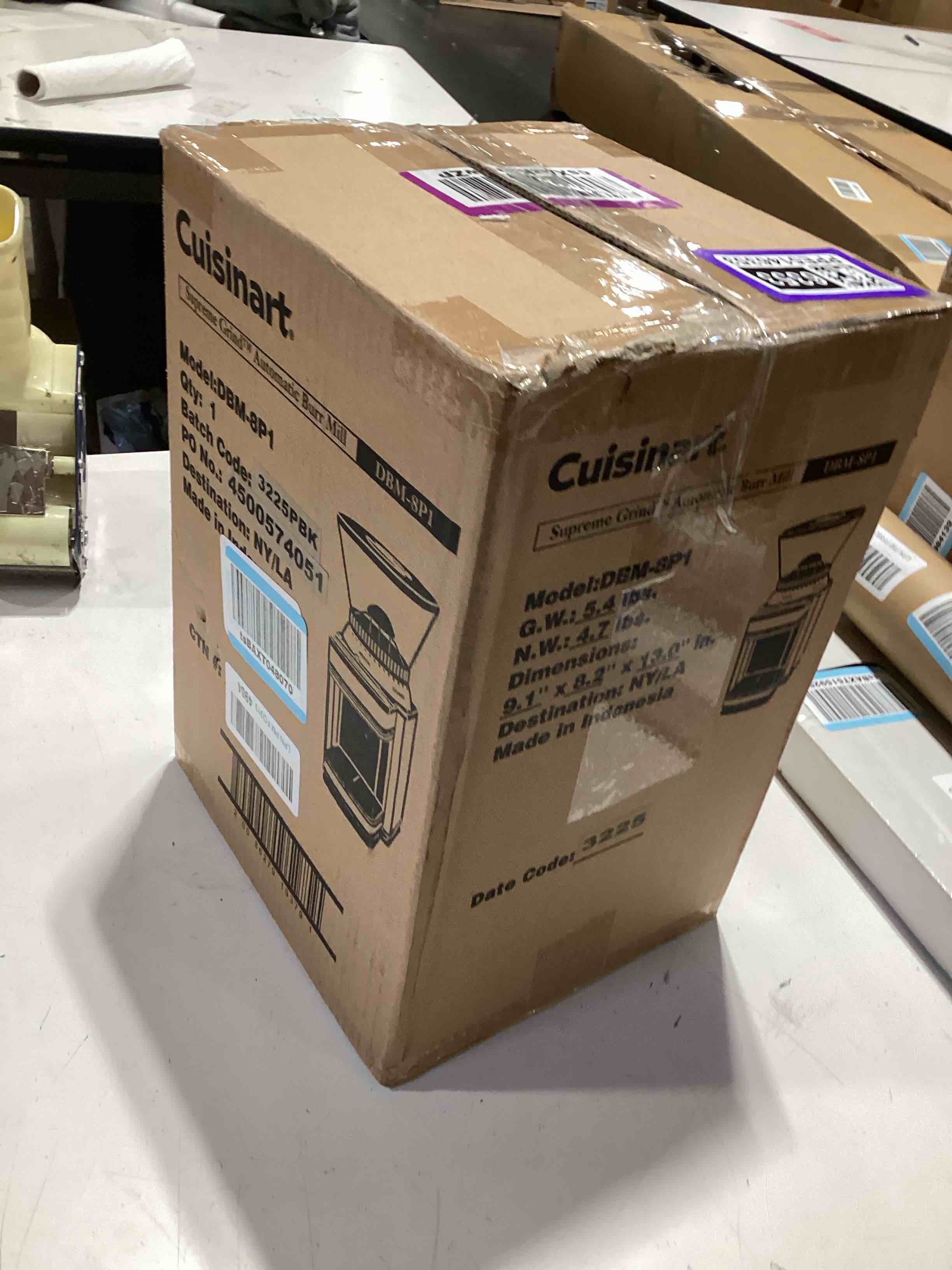 Condition photo showing Good Condition for not tested…cuisinart coffee grinder, electric one-touch automatic burr coffee grinder with 18-position grind selector, cup size selector for 4 – 18 cups, dbm-8p1, black stainless burr mill stainless steel