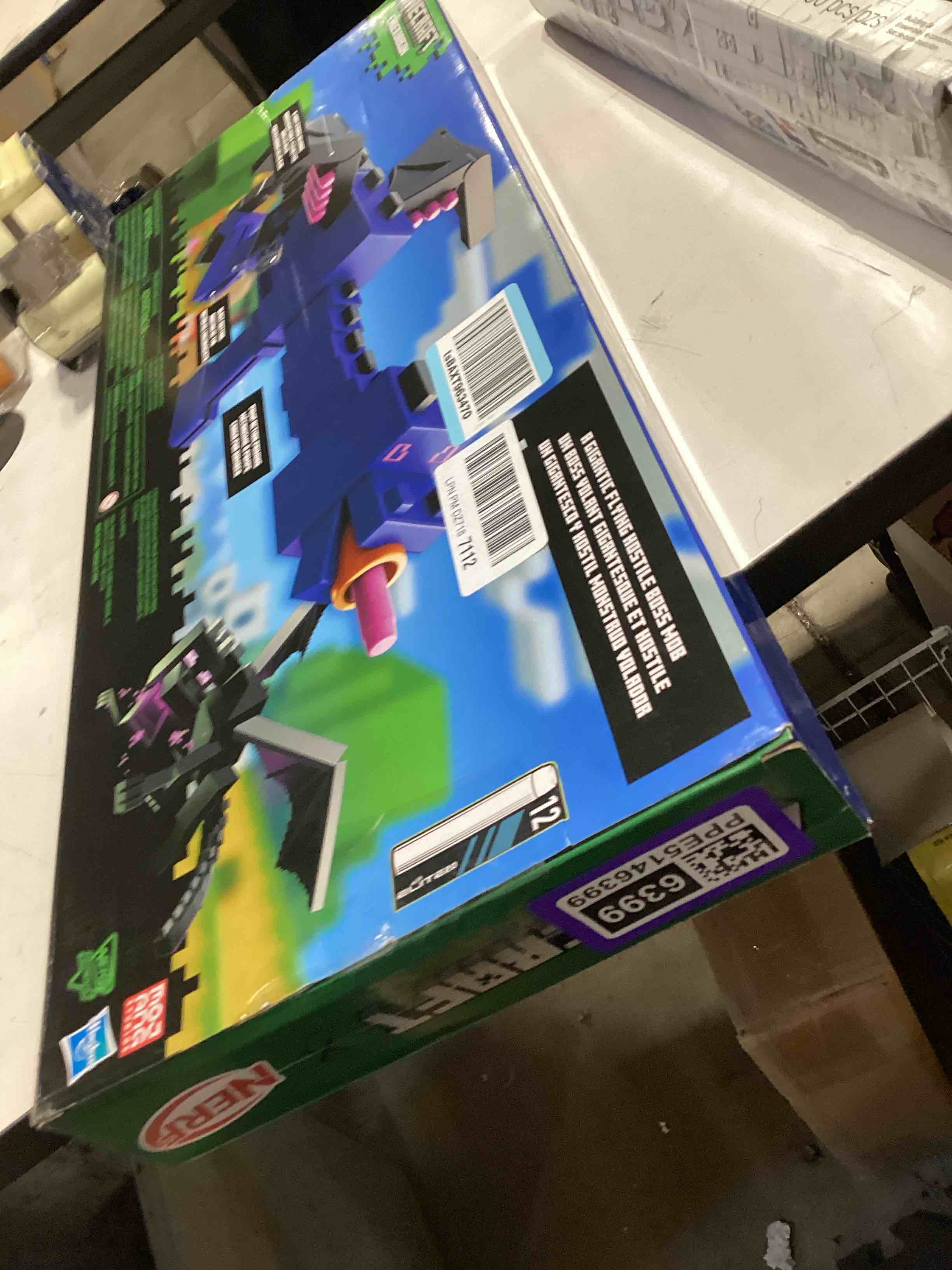Condition photo showing Good Condition for nerf minecraft ender dragon blaster, 4-dart internal clip, 12 nerf elite foam darts, design inspired by mob in the game