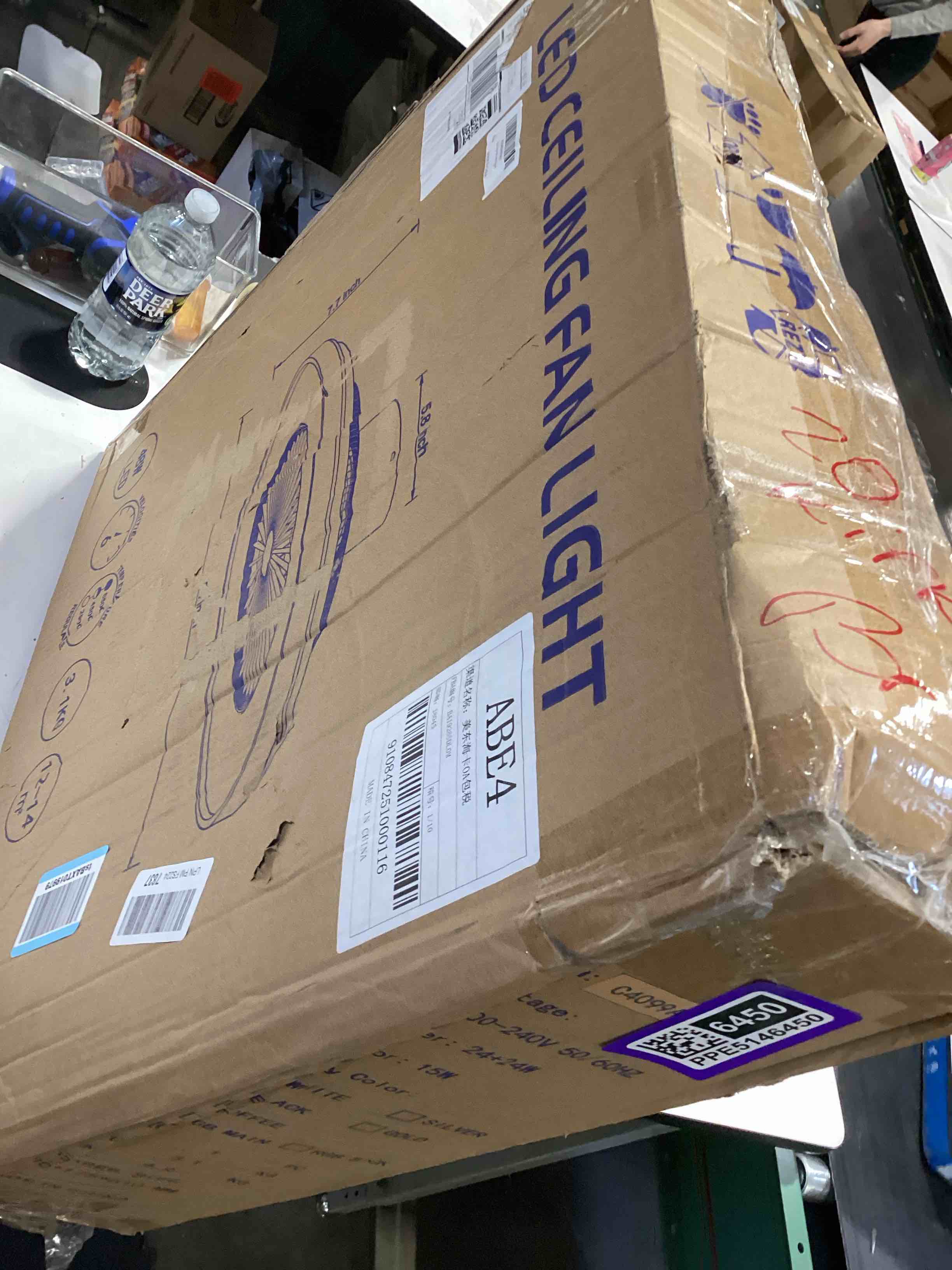 Condition photo showing Good Condition for 24" bladeless ceiling fans with rgb light, low profile ceiling fan with light, smart modern ceiling fan with app/remote/voice control, 3 dimmable led light for bedroom, living room black