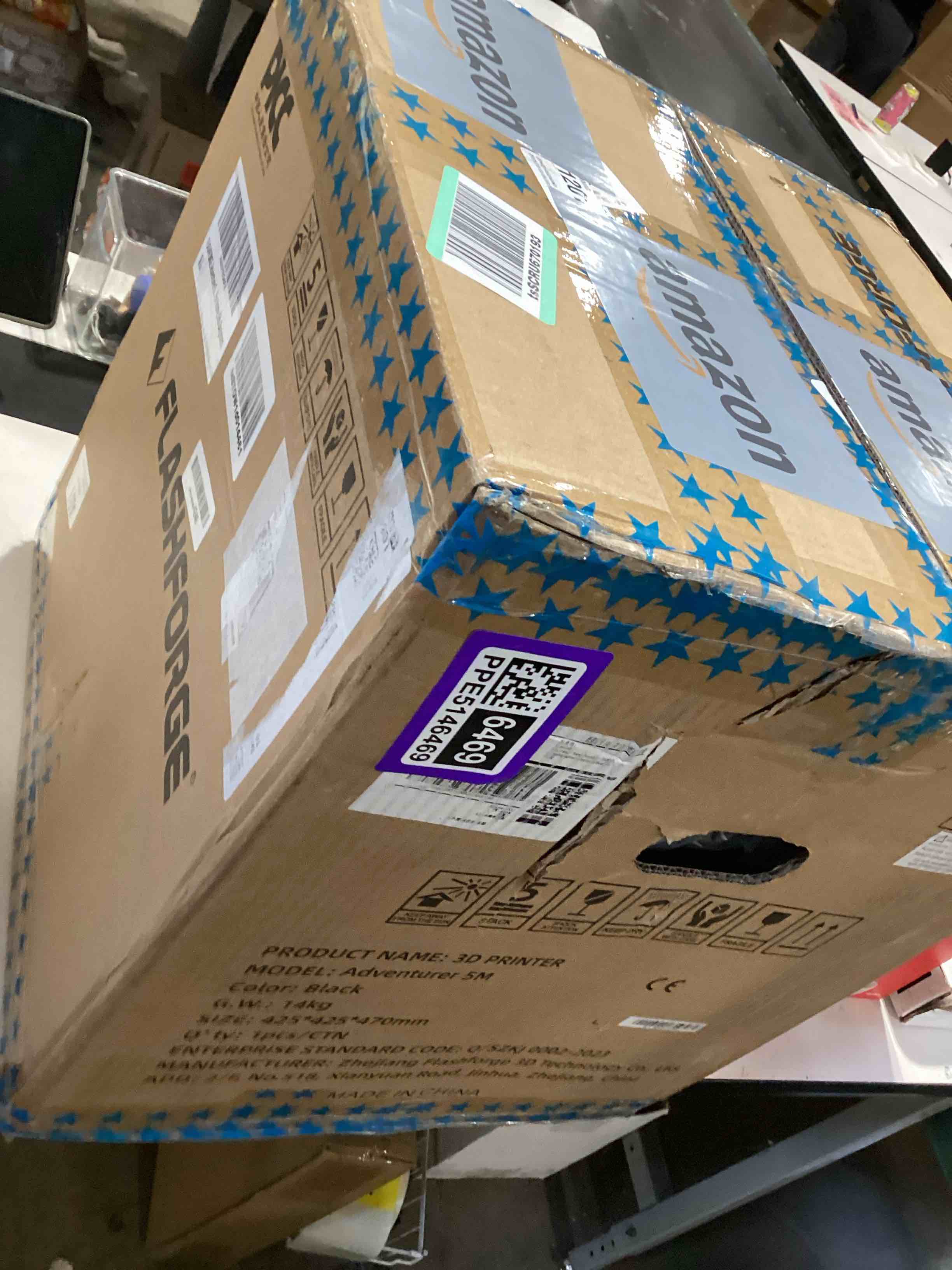 Condition photo showing As Is for flashforge adventurer 5m 3d printer,600mm/s max speed core xy 3d printers with auto leveling,280°c direct extruder,3s quick swap nozzle,dual-sided pei platform,diy ad5m enclosure,for kids,beginners